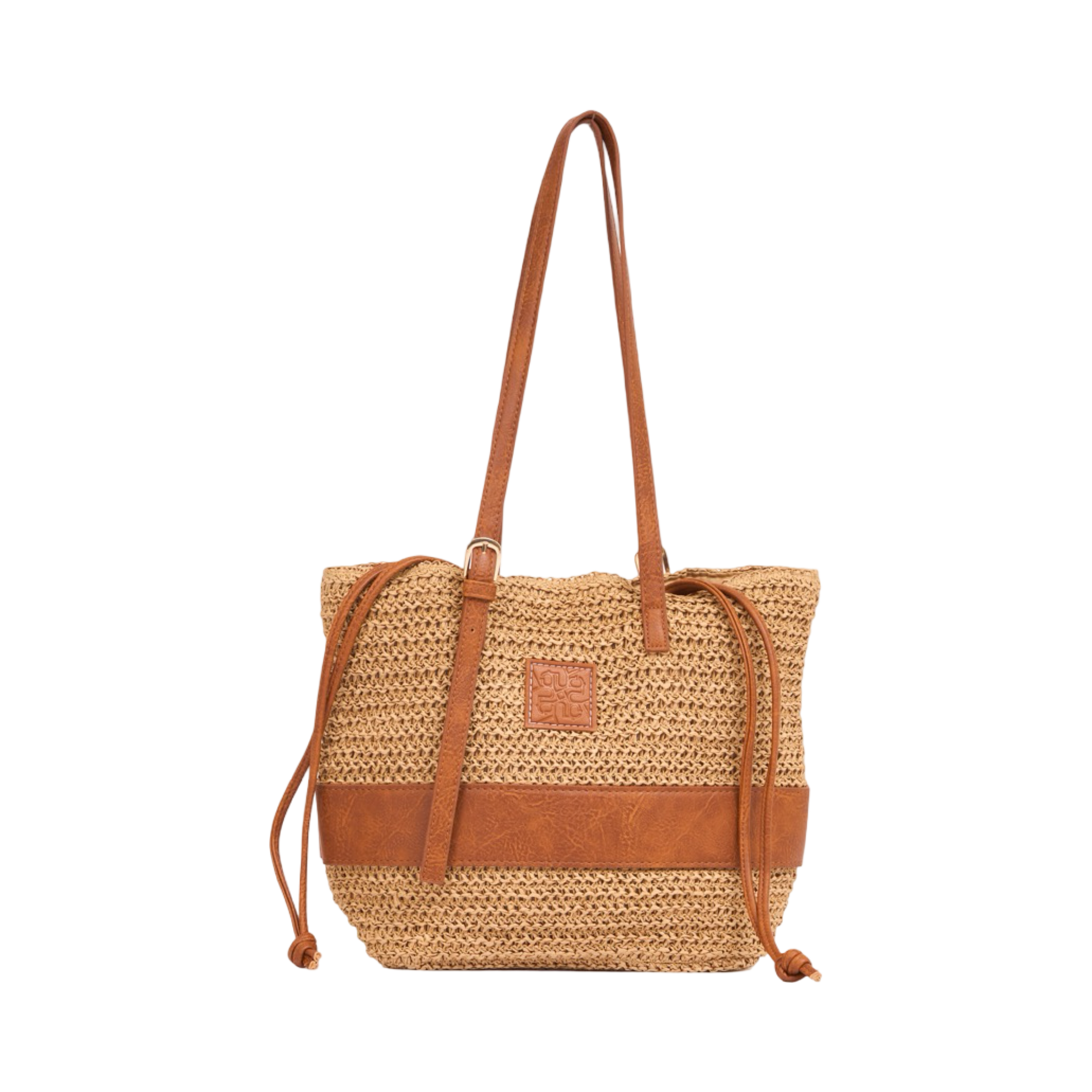 Everyday Earth – Drawstring Straw Tote – Brown
