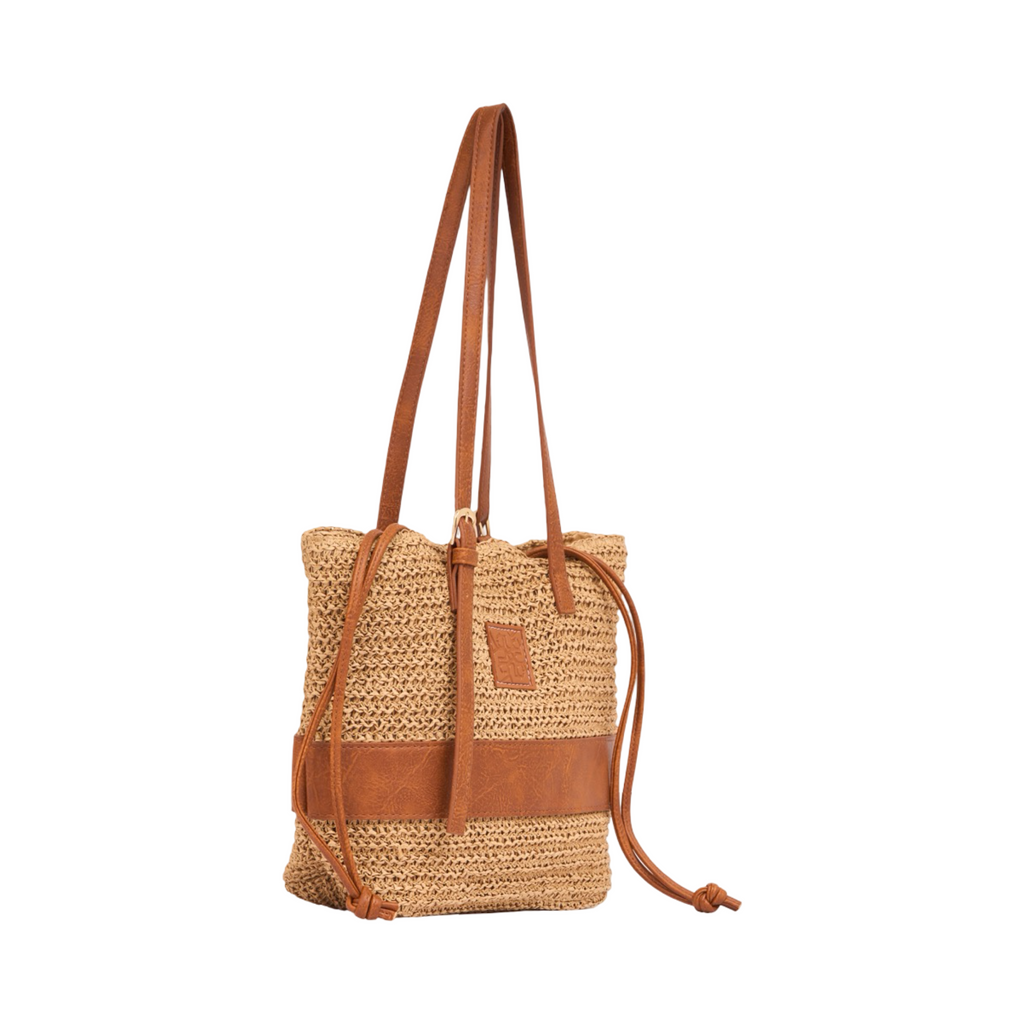 Everyday Earth – Drawstring Straw Tote – Brown