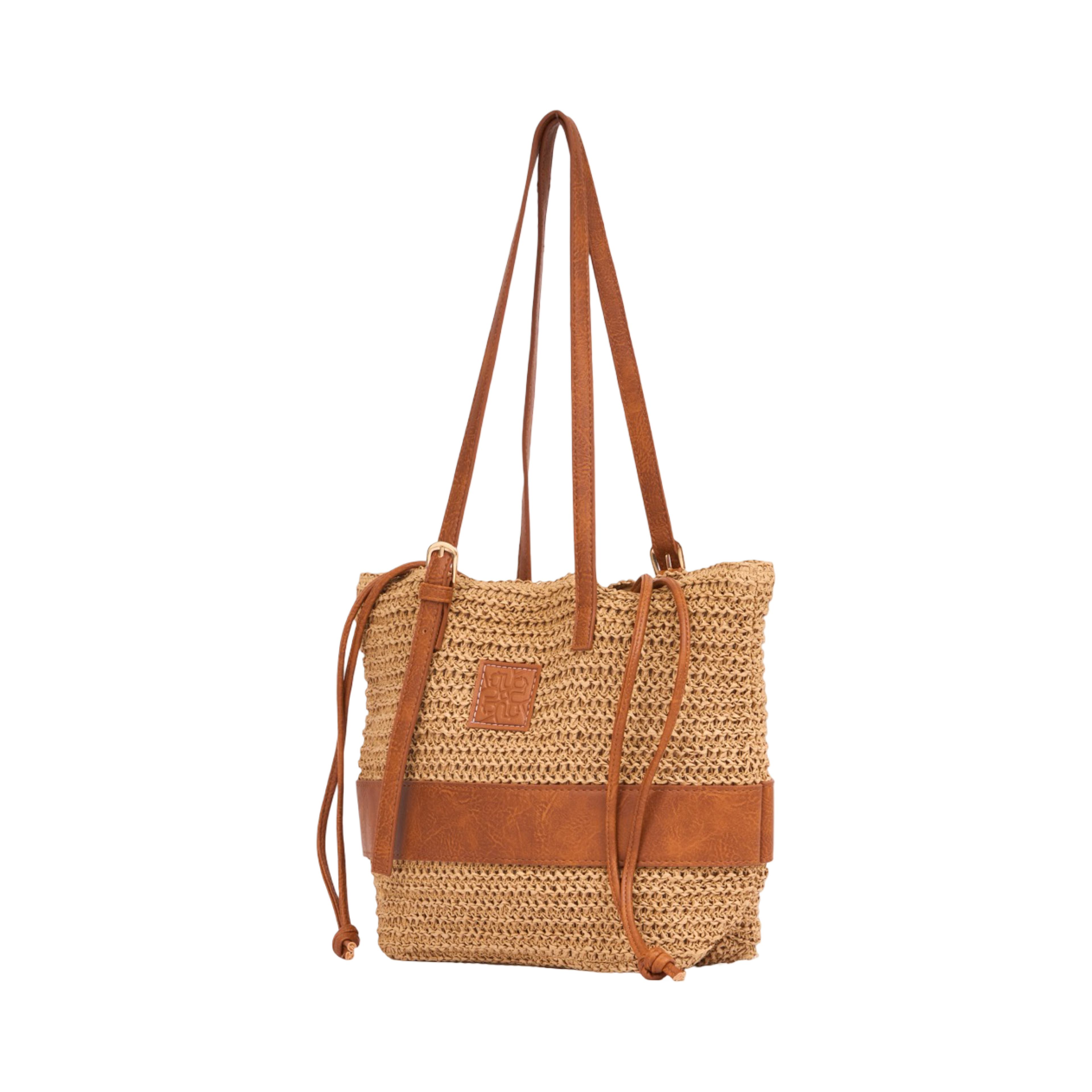 Everyday Earth – Drawstring Straw Tote – Brown