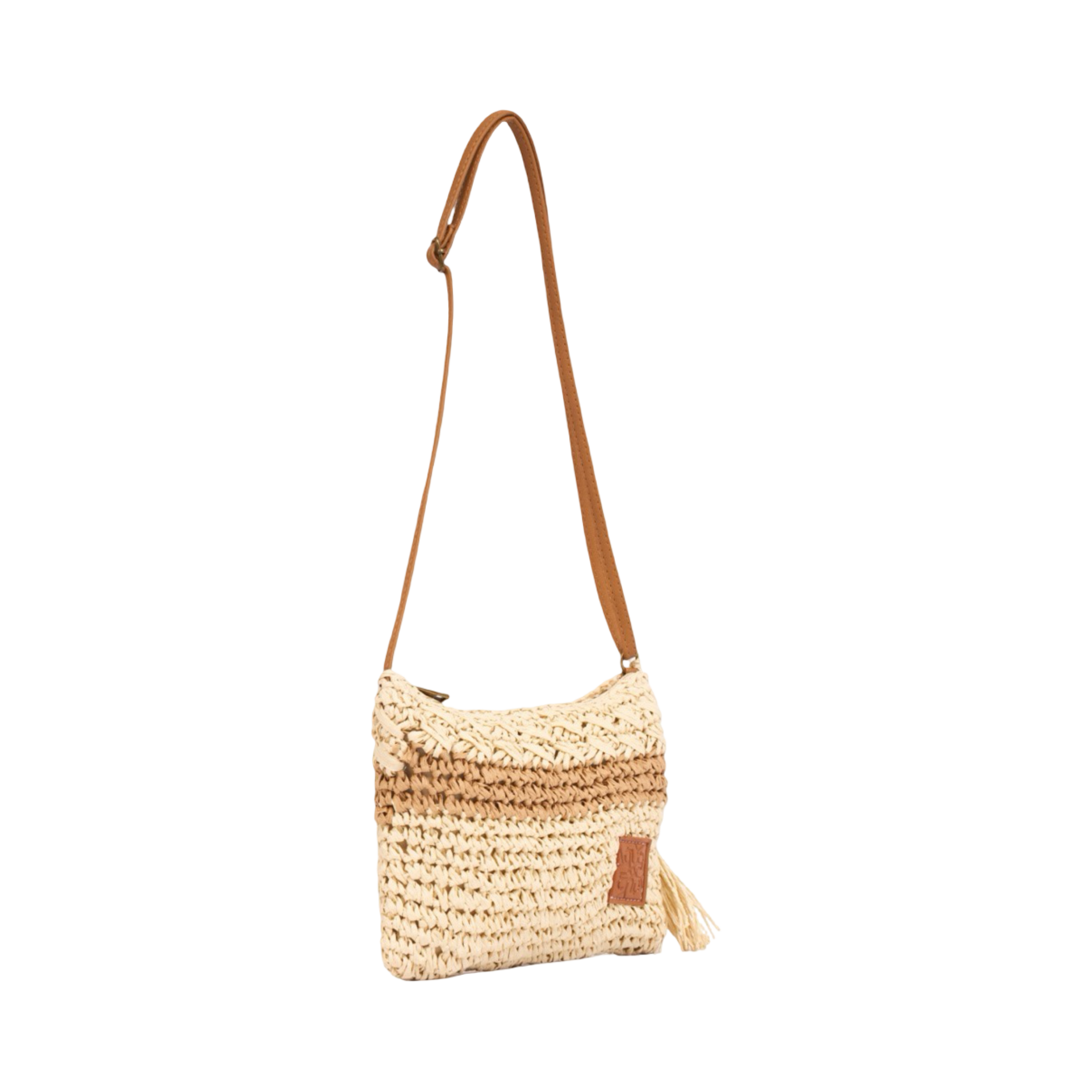Everyday Earth – Straw Crossbody Bag – Beige