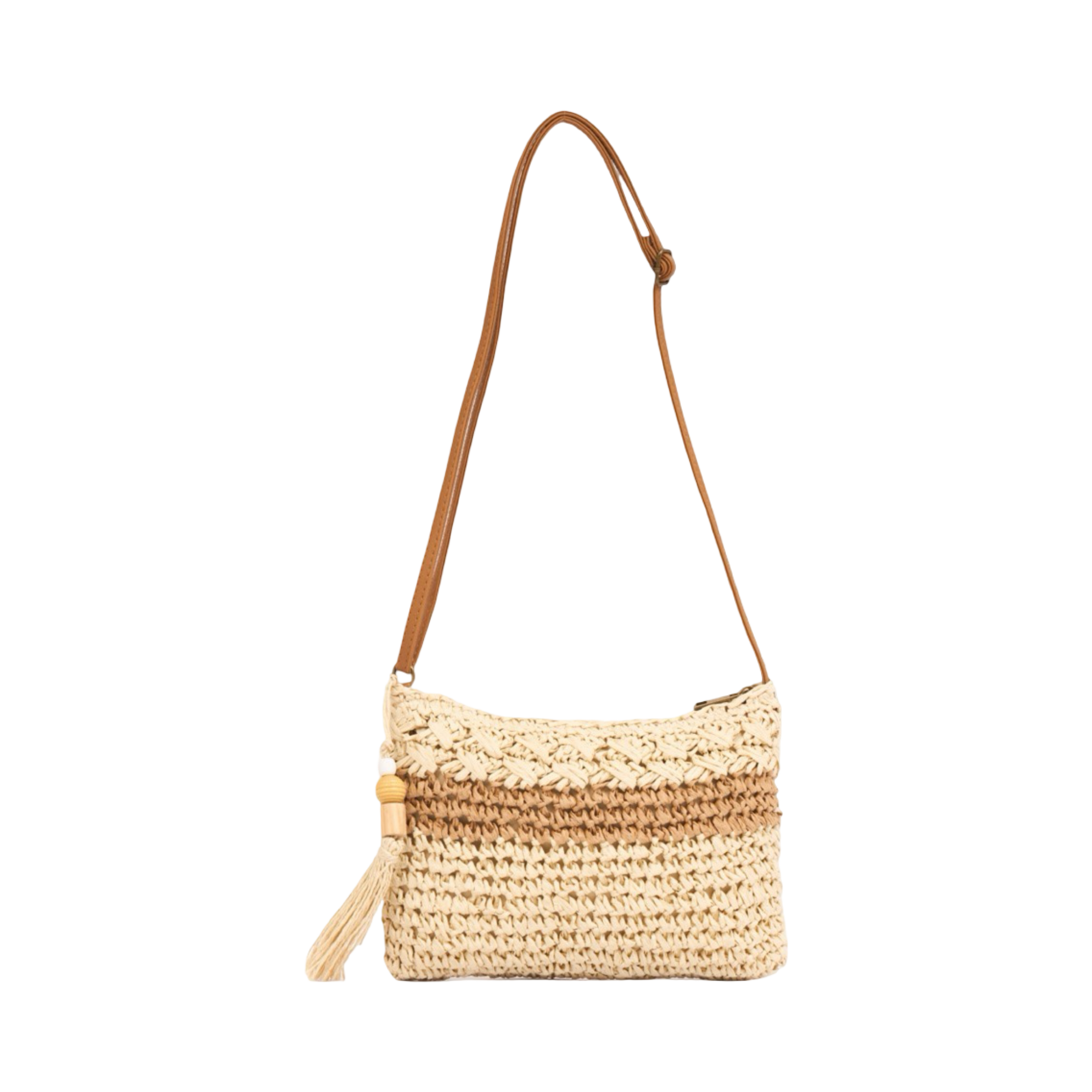 Everyday Earth – Straw Crossbody Bag – Beige