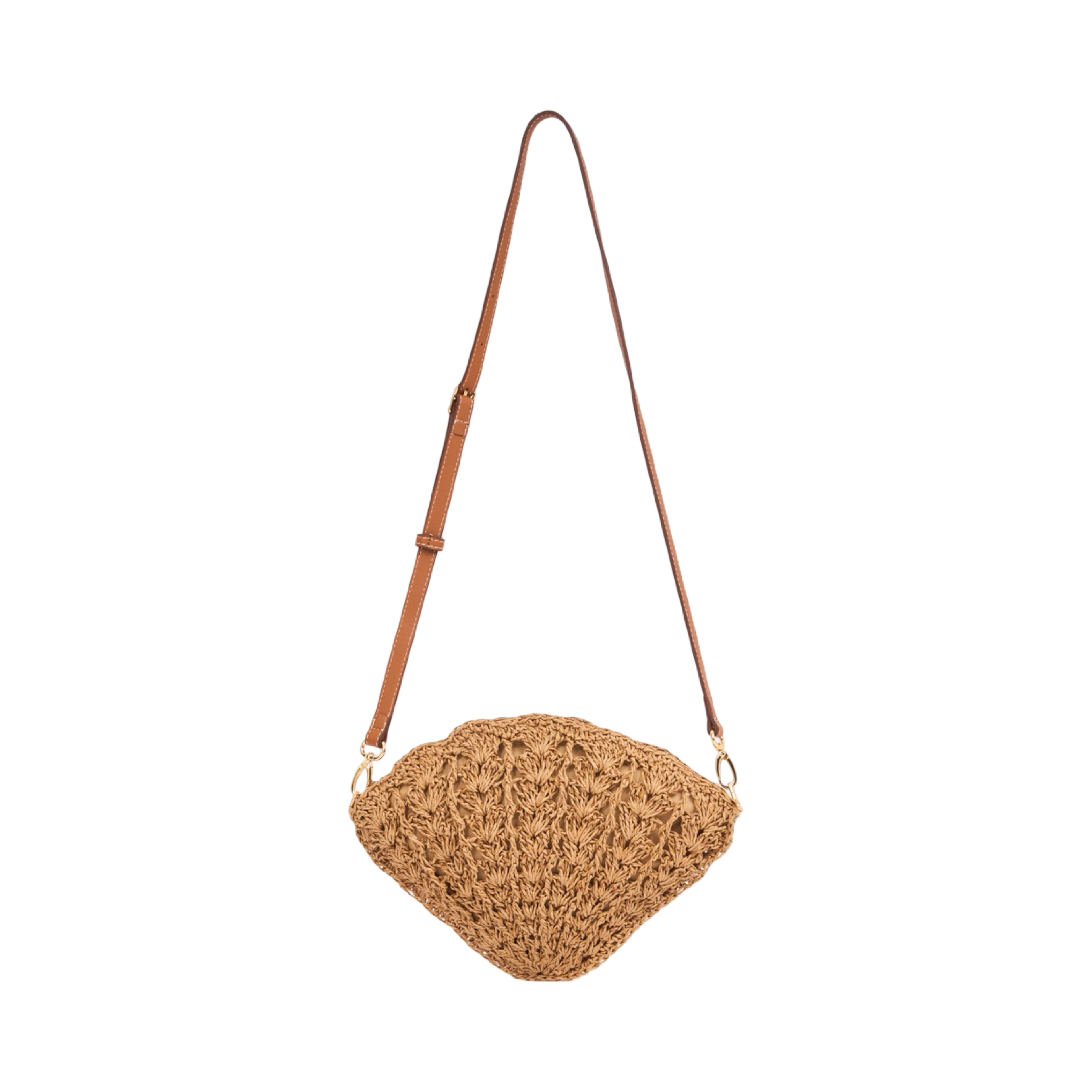 Everyday Earth – Straw Shell Crossbody Bag – Brown