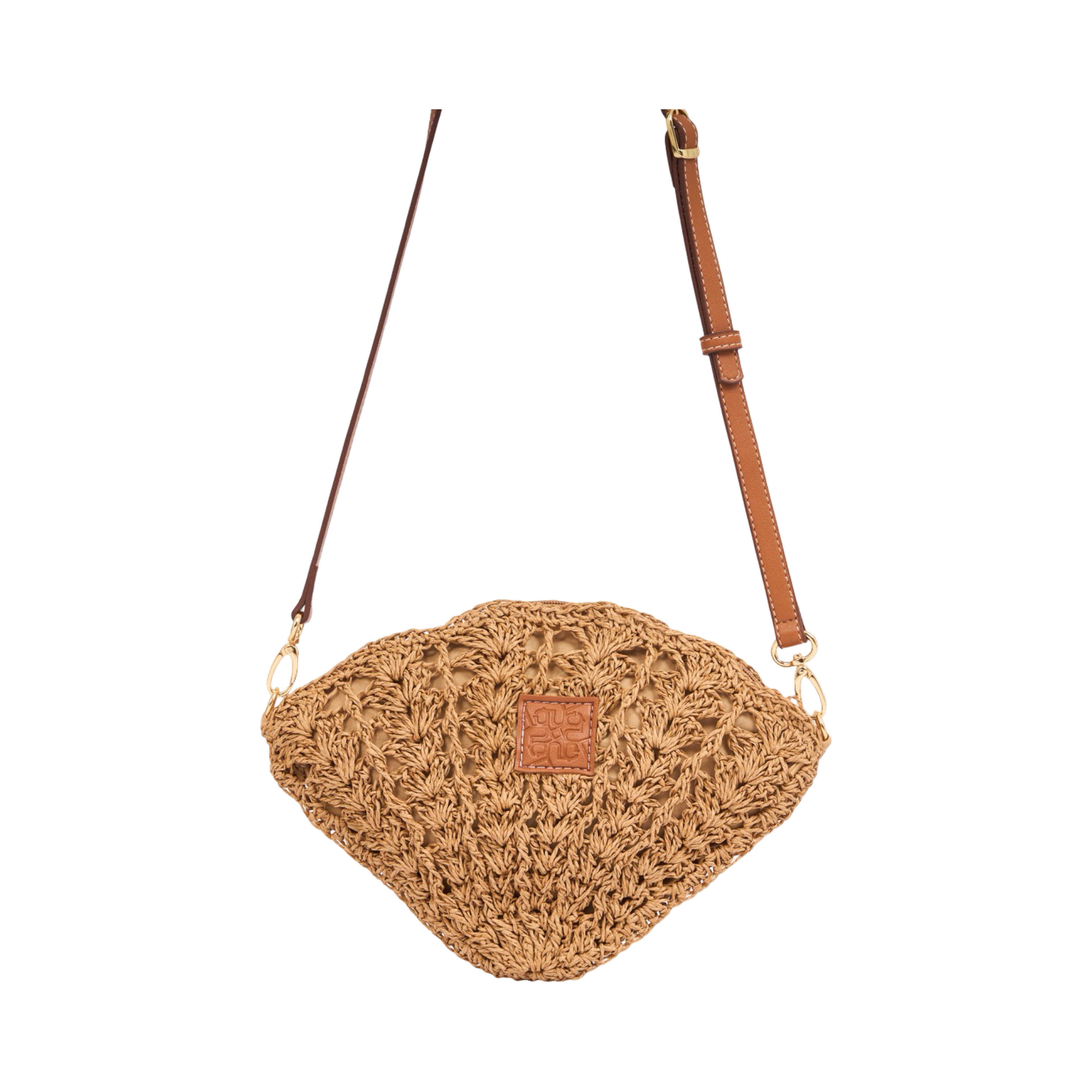 Everyday Earth – Straw Shell Crossbody Bag – Brown
