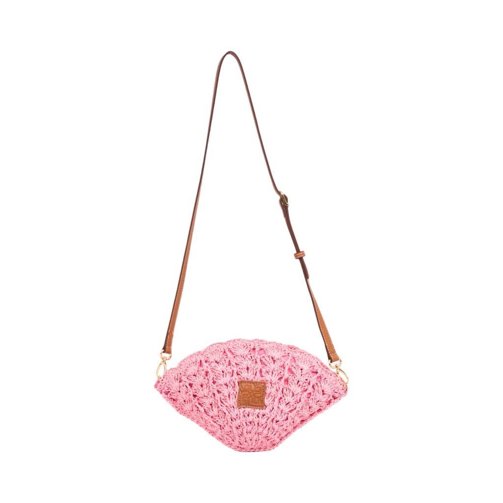 Everyday Earth – Straw Shell Crossbody Bag – Pink