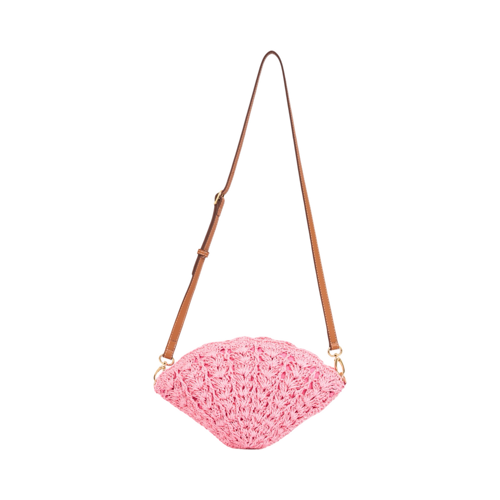 Everyday Earth – Straw Shell Crossbody Bag – Pink