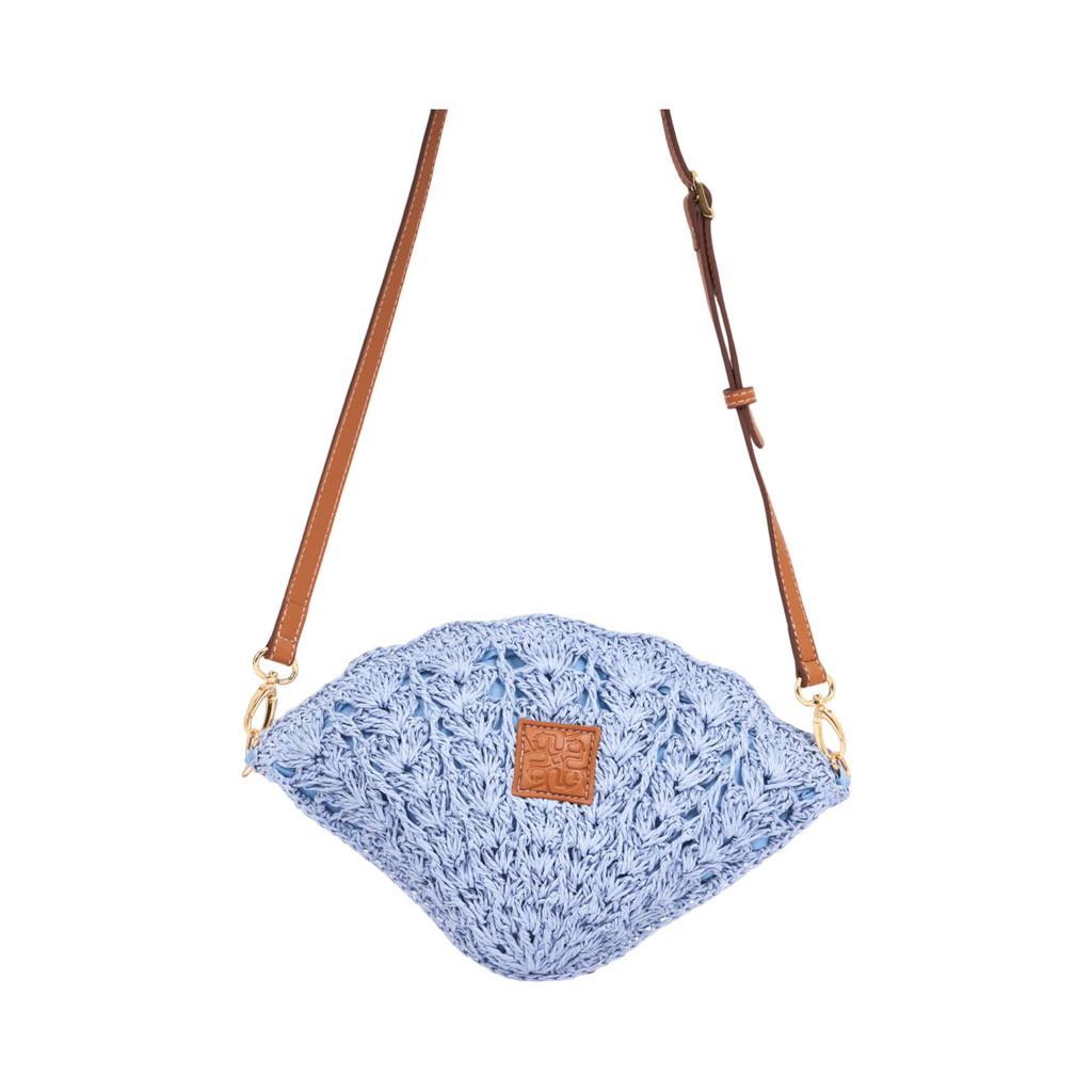 Everyday Earth – Straw Shell Crossbody Bag – Blue