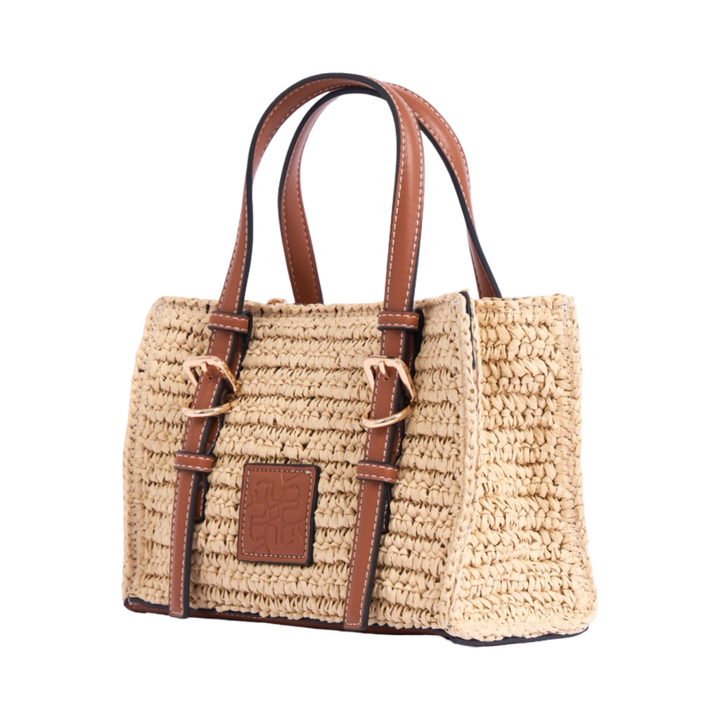 Artisan Vovage – Straw Mini Satchel Bag – Brown