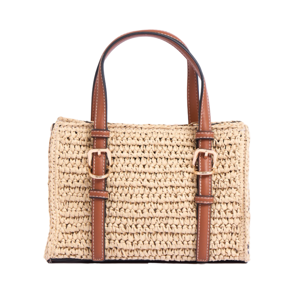 Artisan Vovage – Straw Mini Satchel Bag – Brown