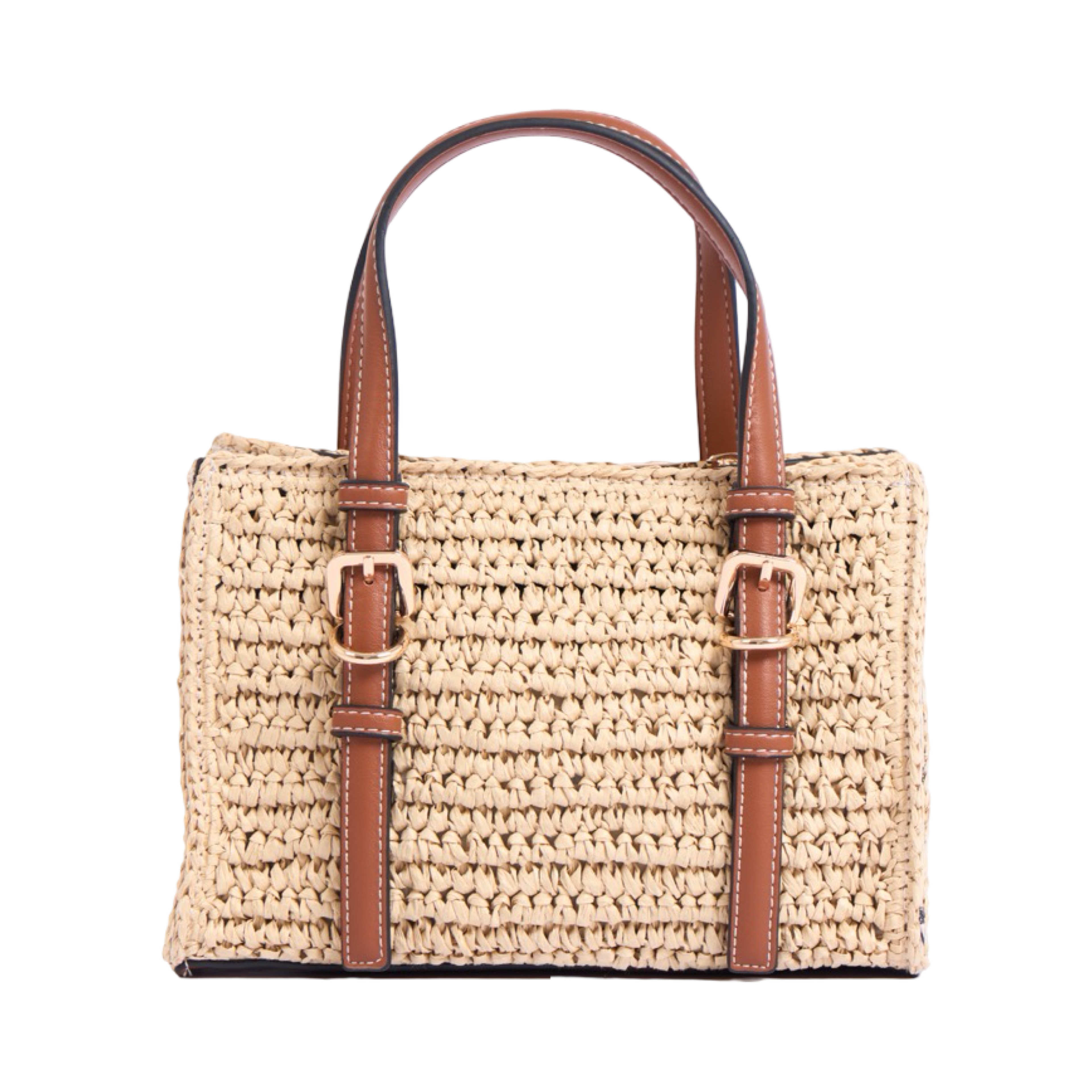 Artisan Vovage – Straw Mini Satchel Bag – Brown