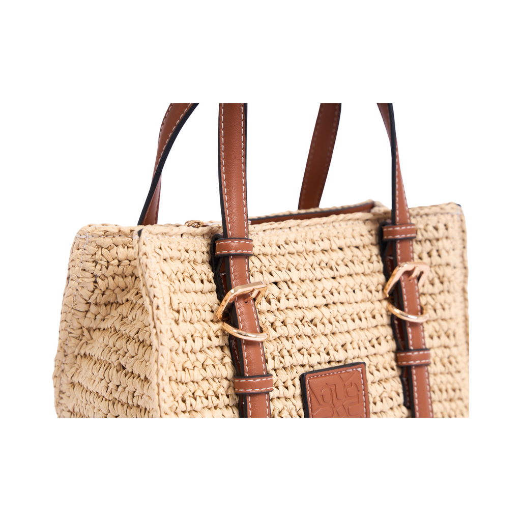 Artisan Vovage – Straw Mini Satchel Bag – Brown