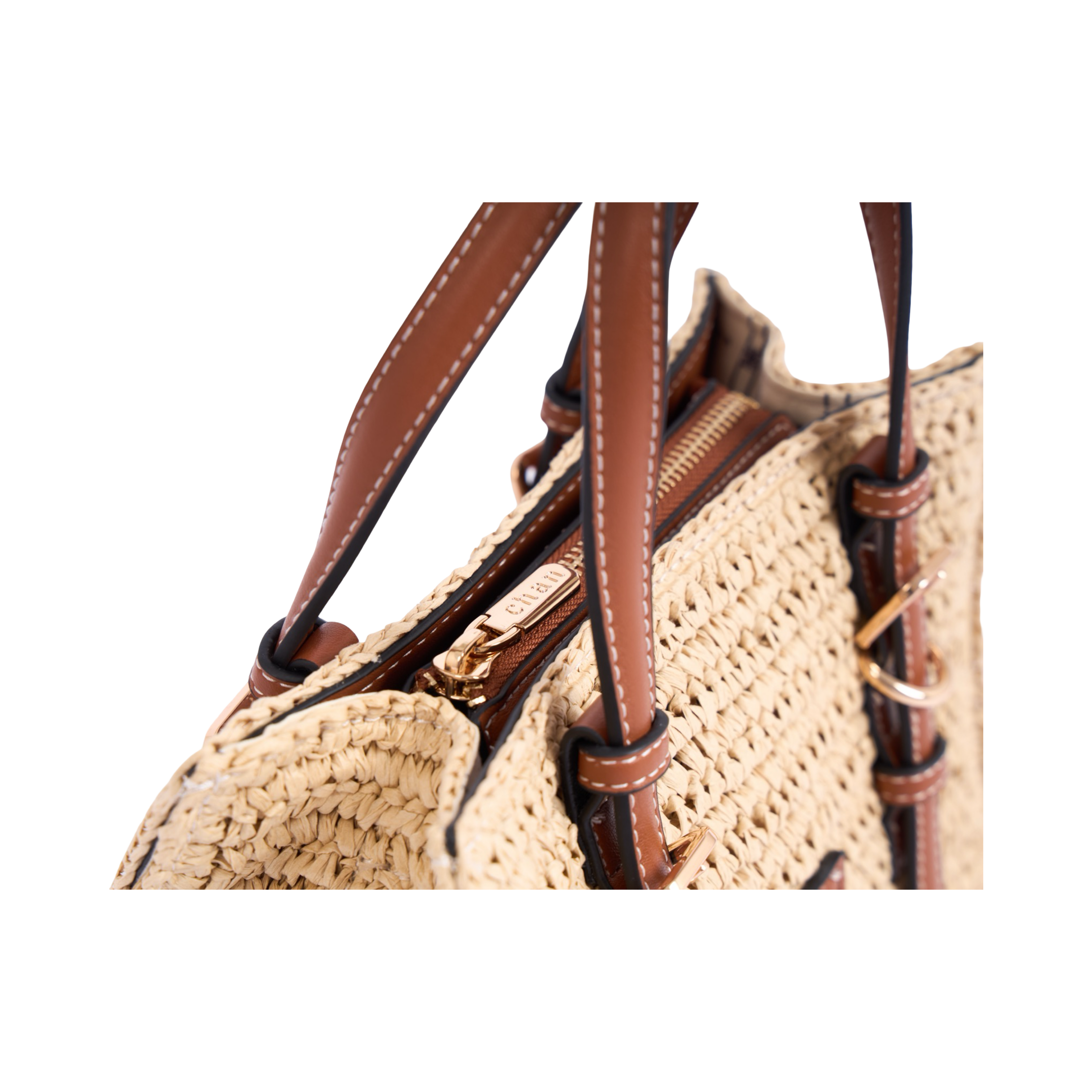 Artisan Vovage – Straw Mini Satchel Bag – Brown