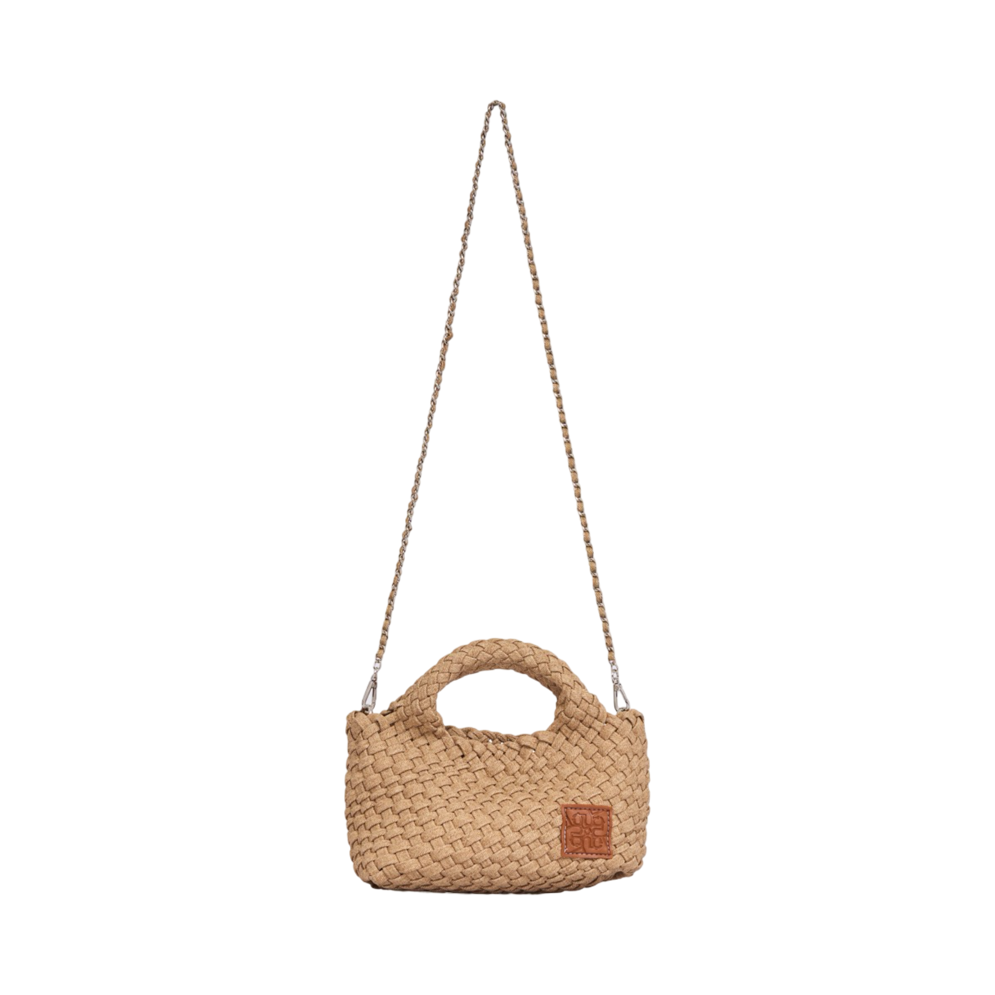 Woven Crossbody Bag S – Sand Denim