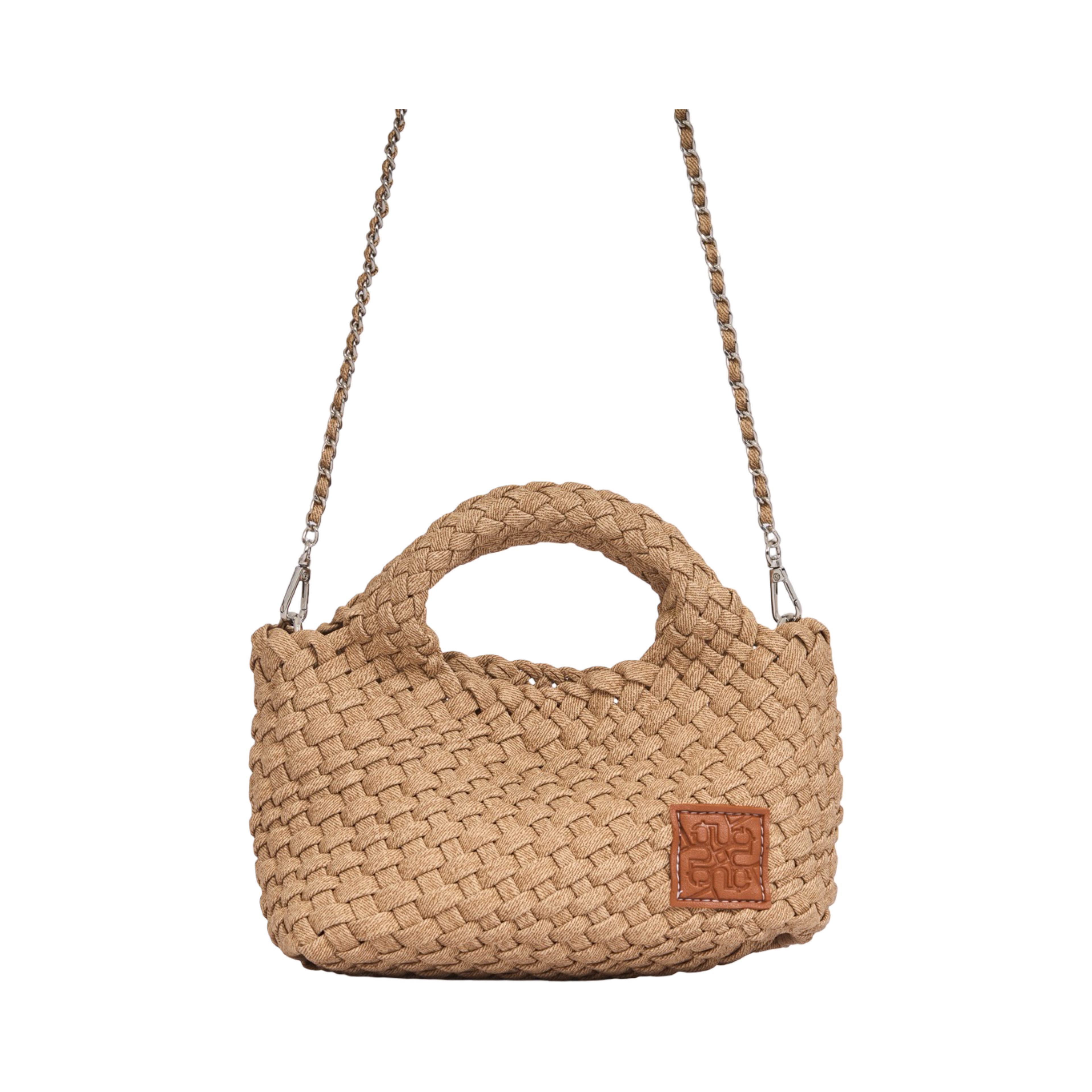 Woven Crossbody Bag S – Sand Denim