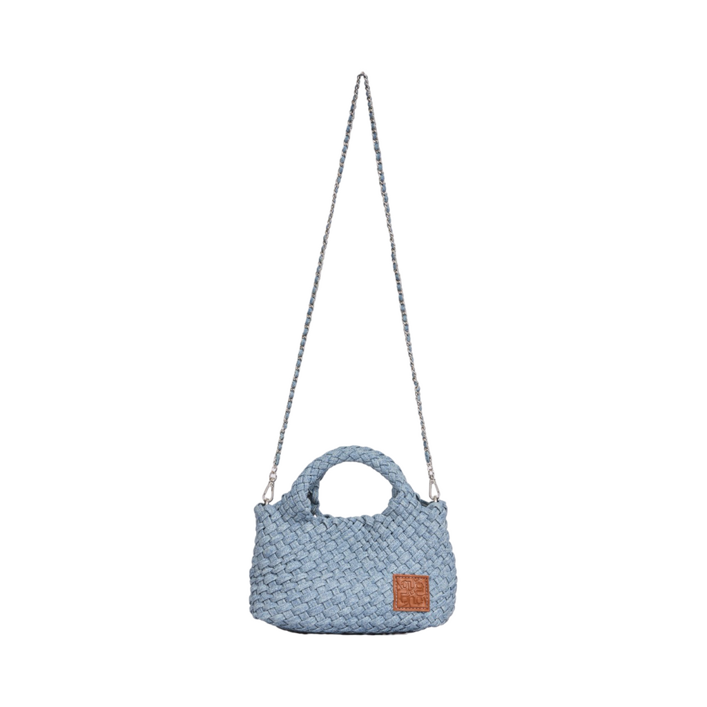 Woven Crossbody Bag S – Blue Mist Denim