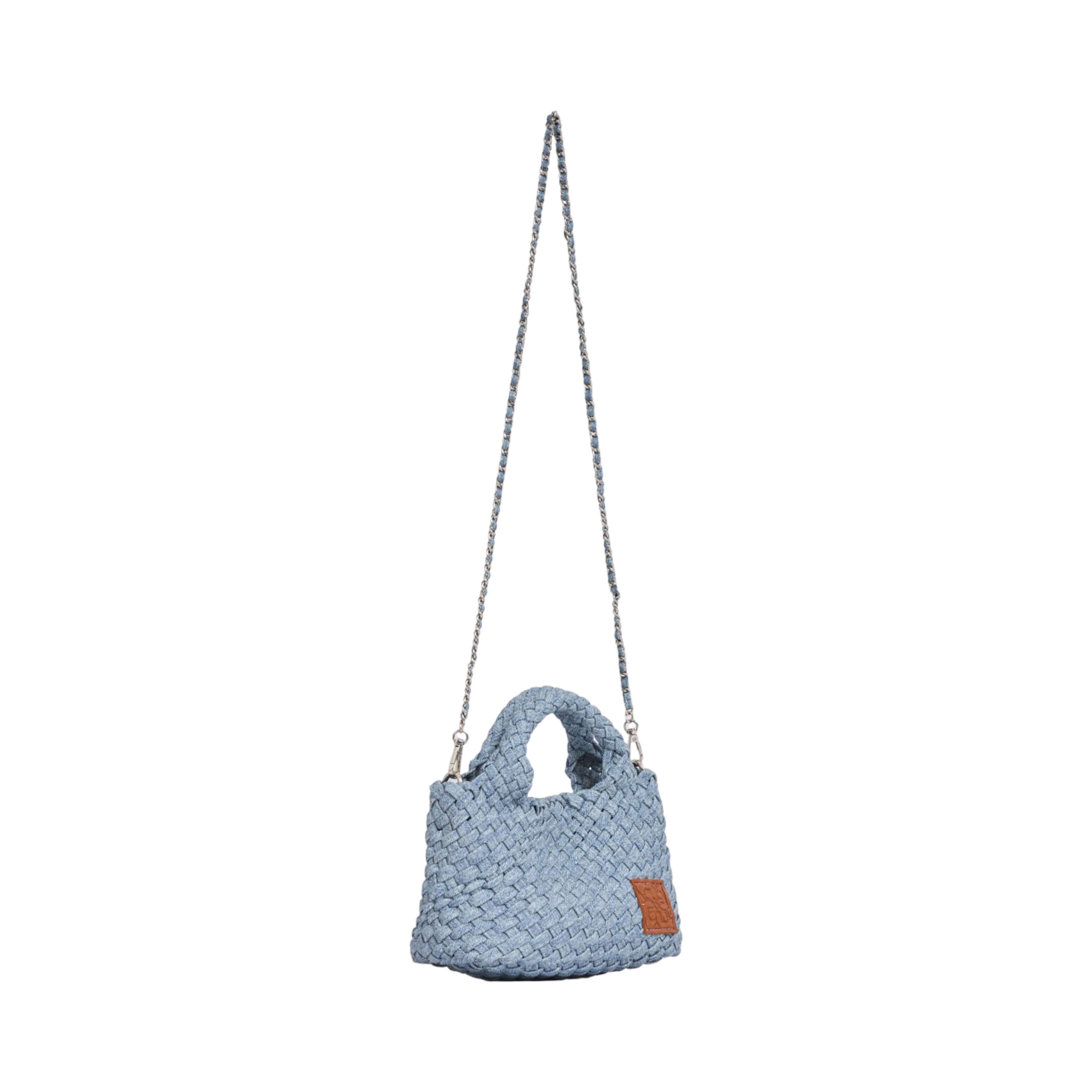 Woven Crossbody Bag S – Blue Mist Denim