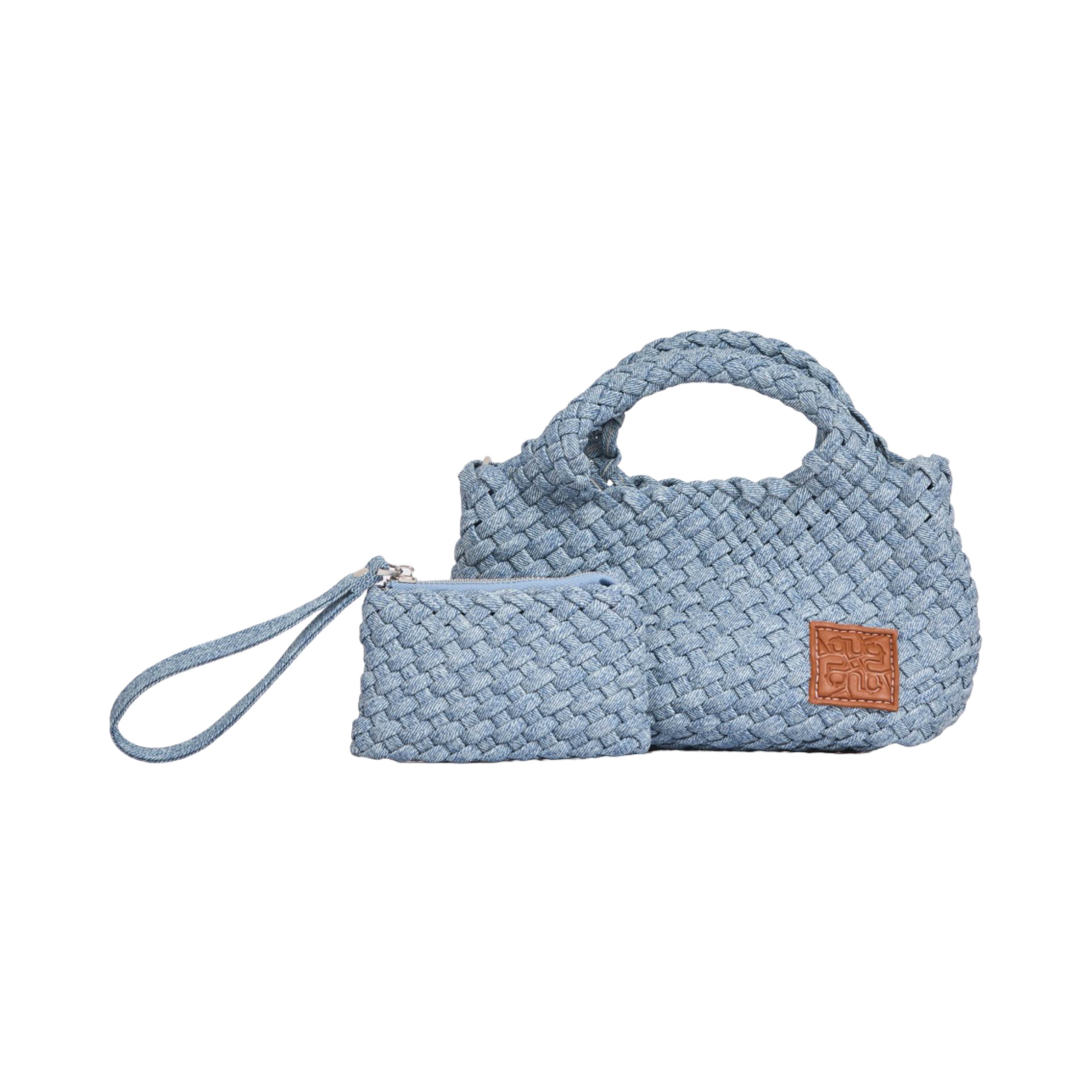 Woven Crossbody Bag S – Blue Mist Denim