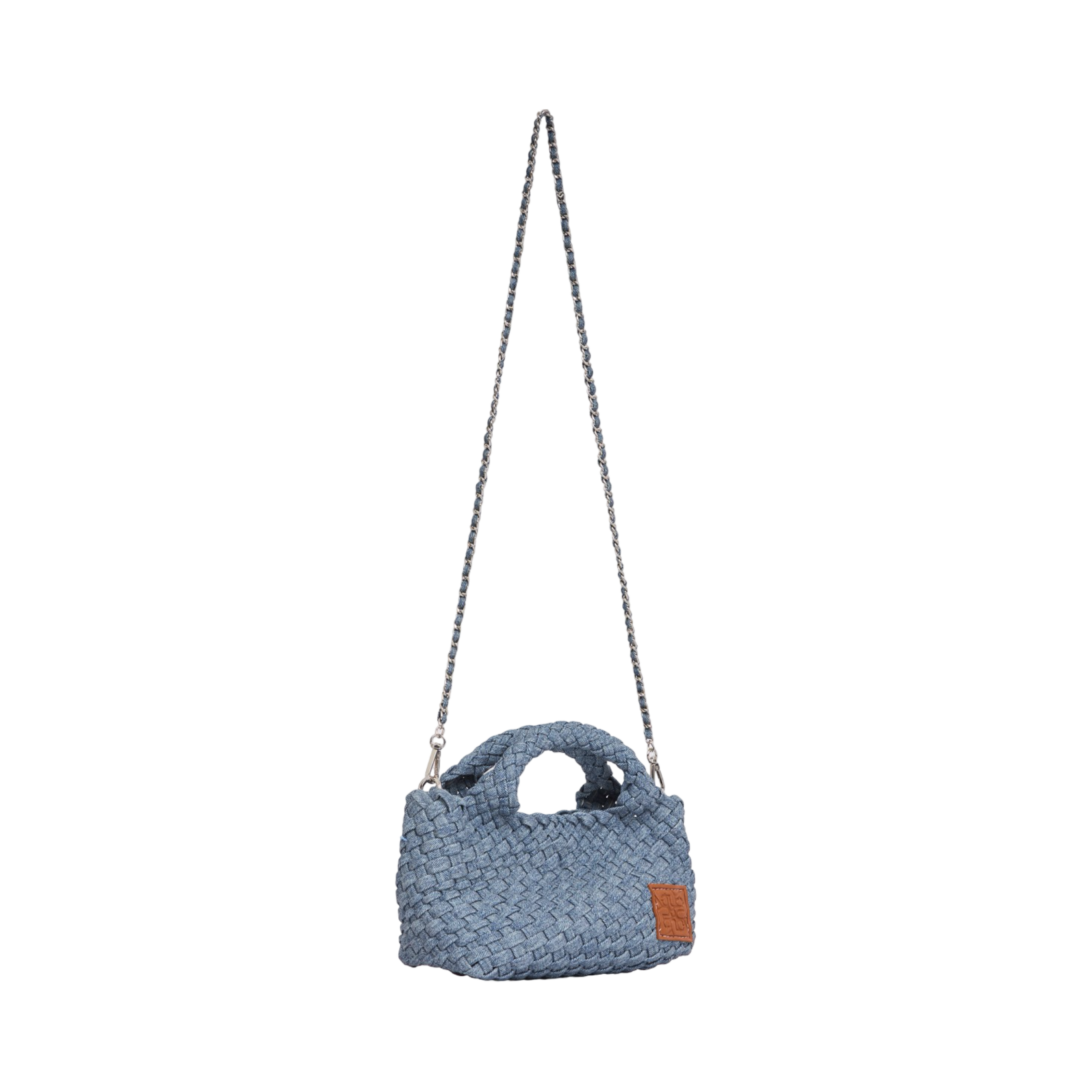 Woven Crossbody Bag S – Washed Denim
