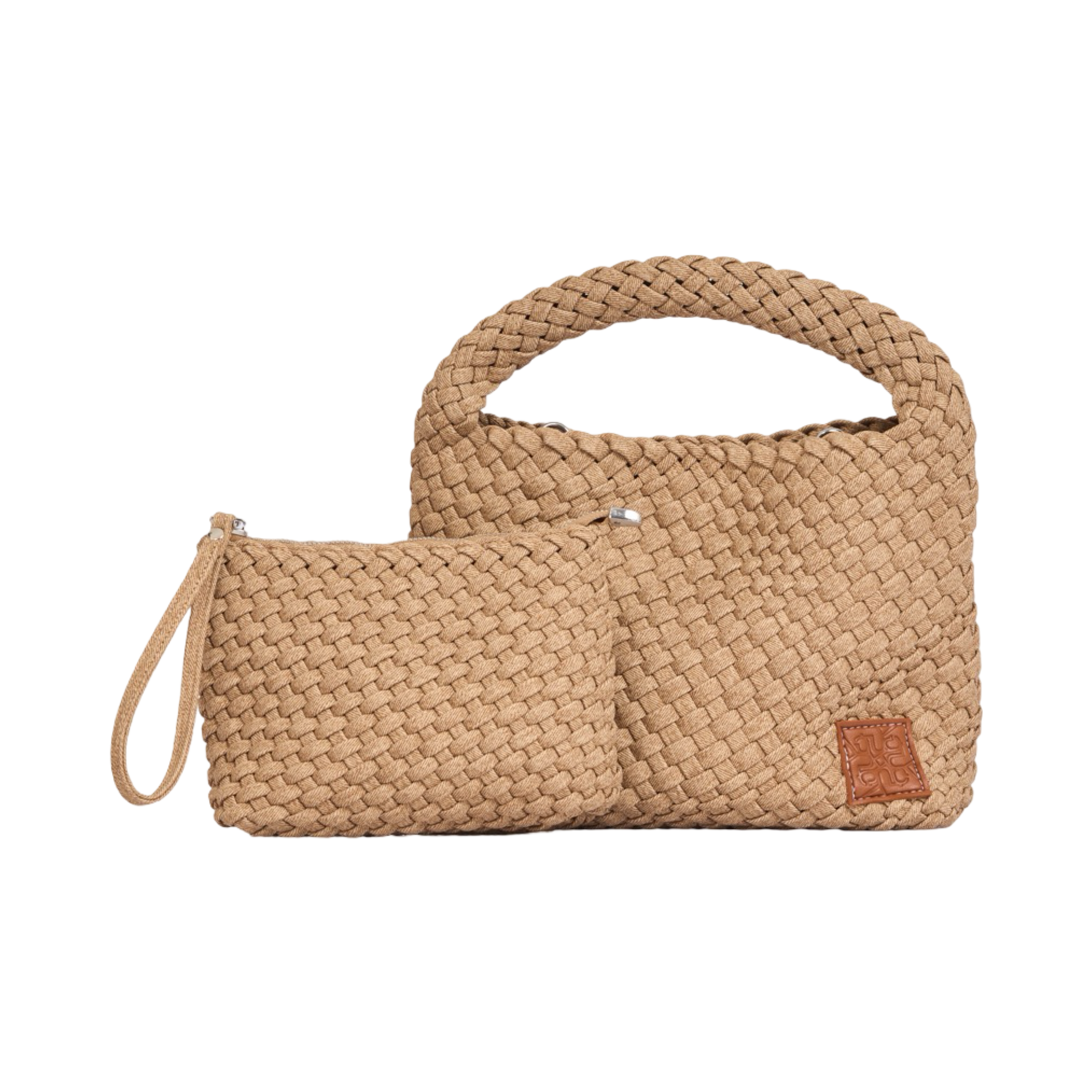 Woven Tote Bag M – Sand Denim