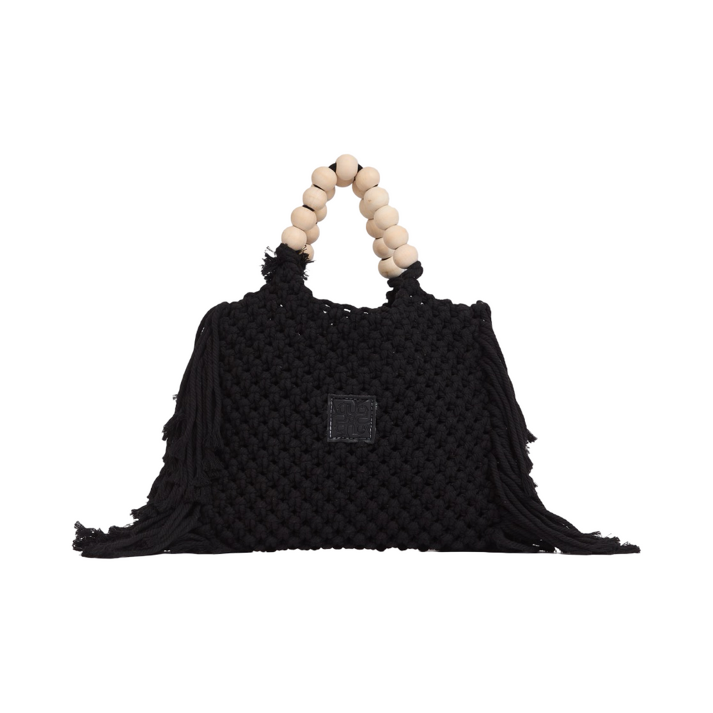 Everyday Earth – Fringe Macrame Handbag – Black
