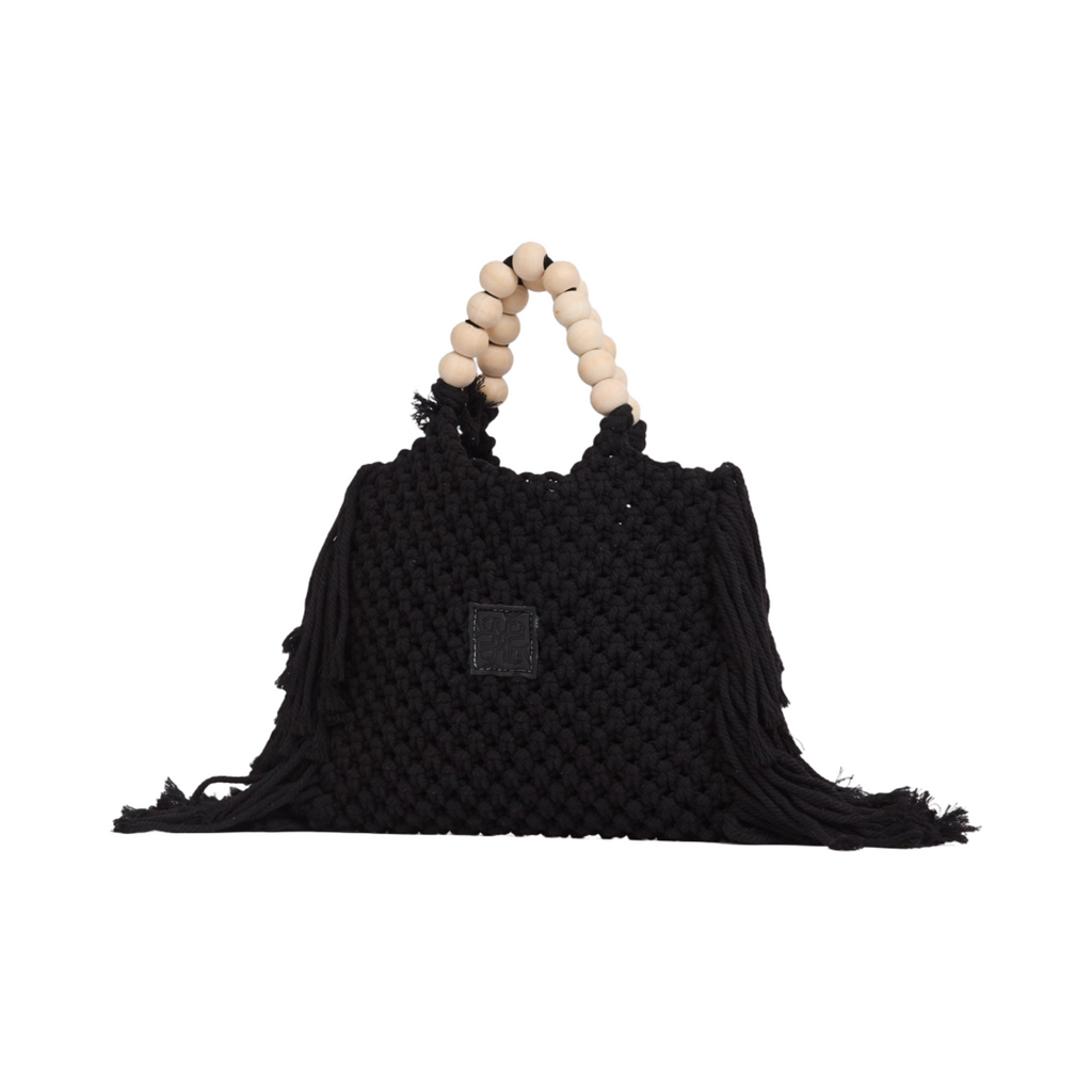 Everyday Earth – Fringe Macrame Handbag – Black