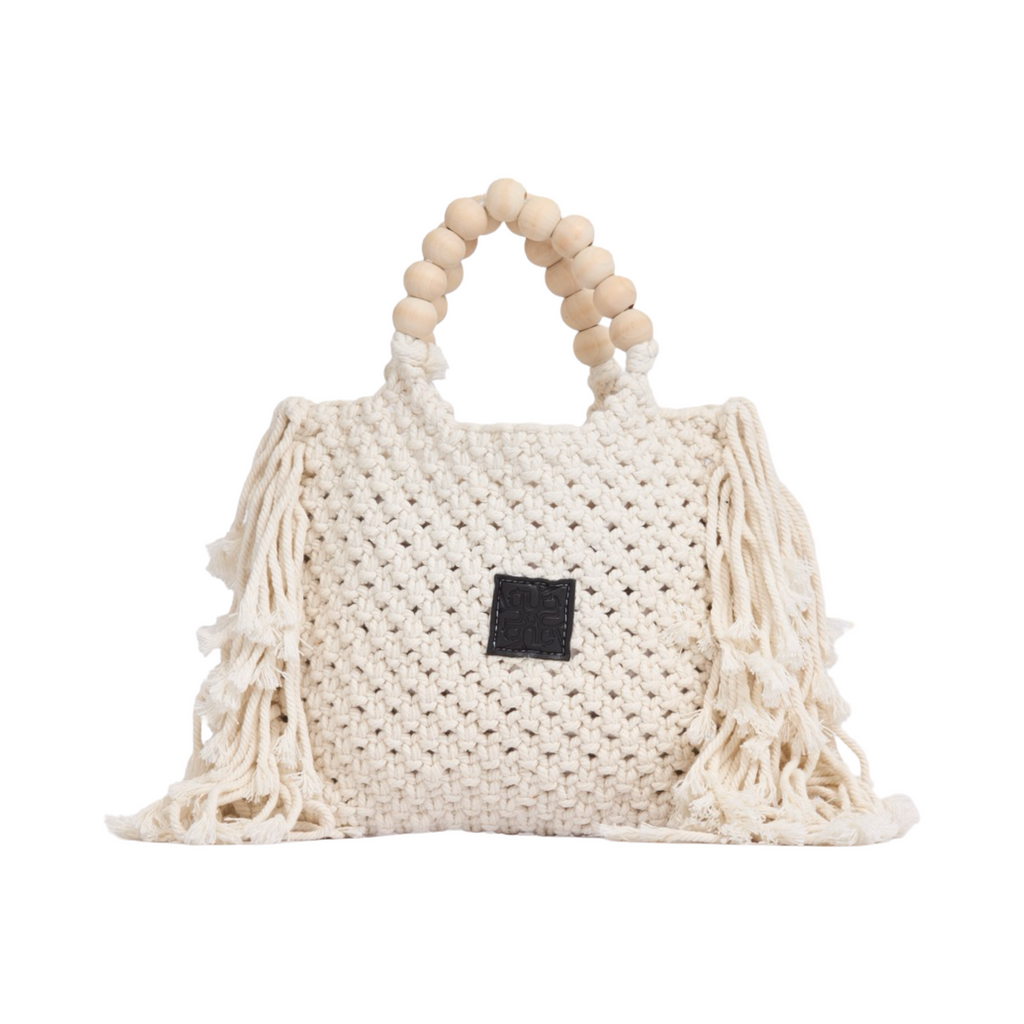 Everyday Earth – Fringe Macrame Handbag – White