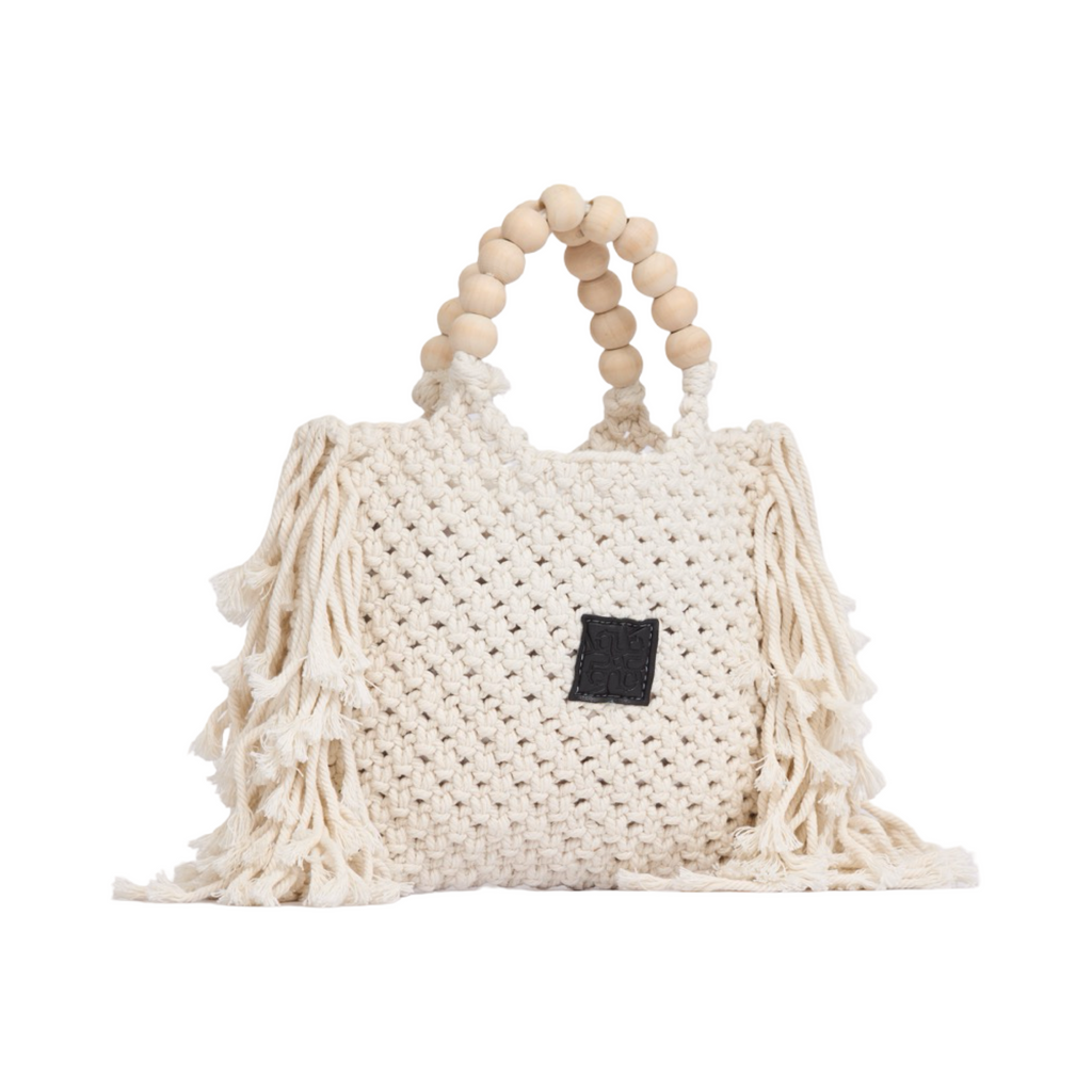 Everyday Earth – Fringe Macrame Handbag – White