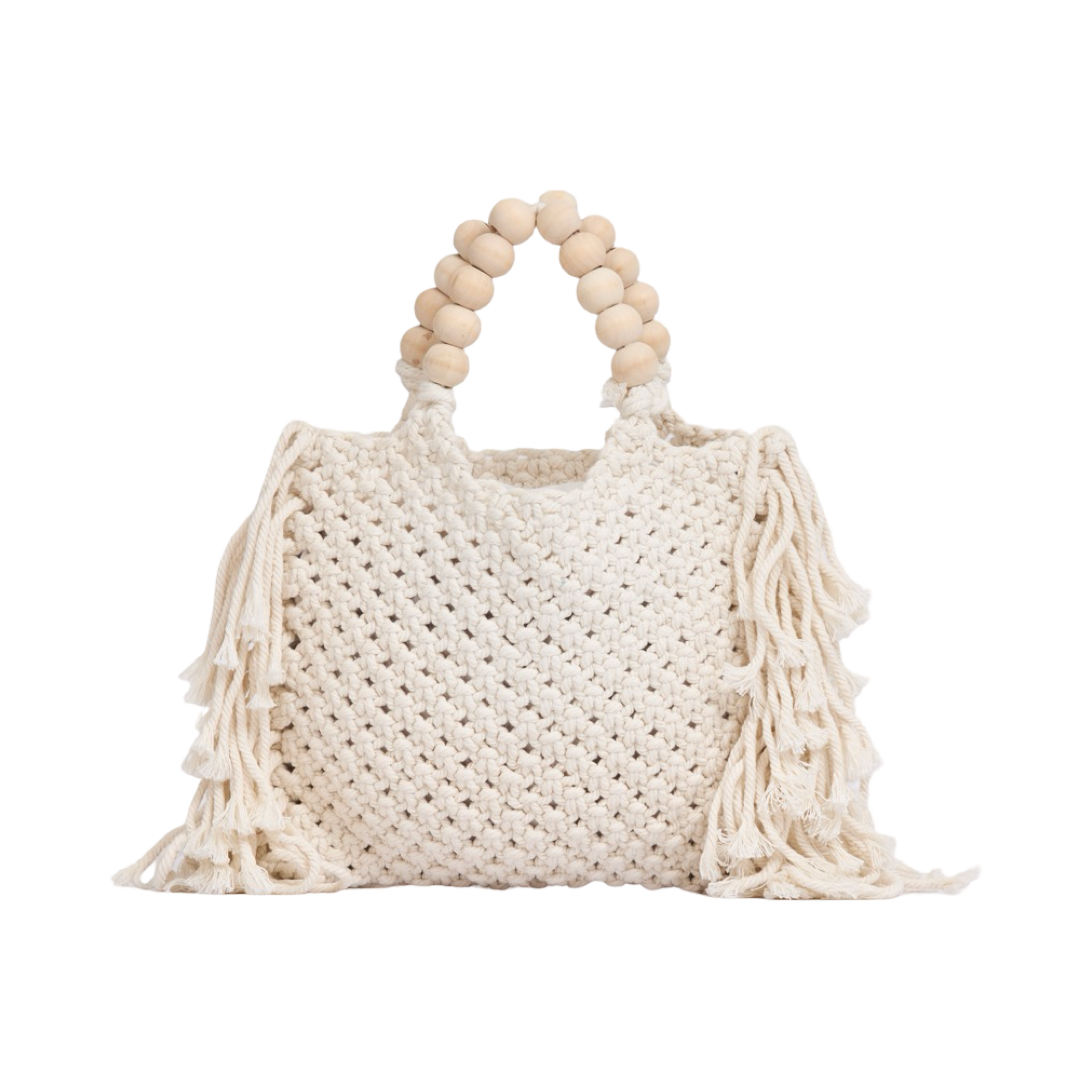 Everyday Earth – Fringe Macrame Handbag – White