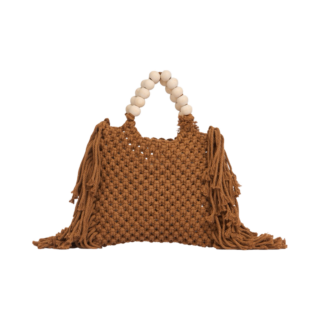 Everyday Earth – Fringe Macrame Handbag – Brown