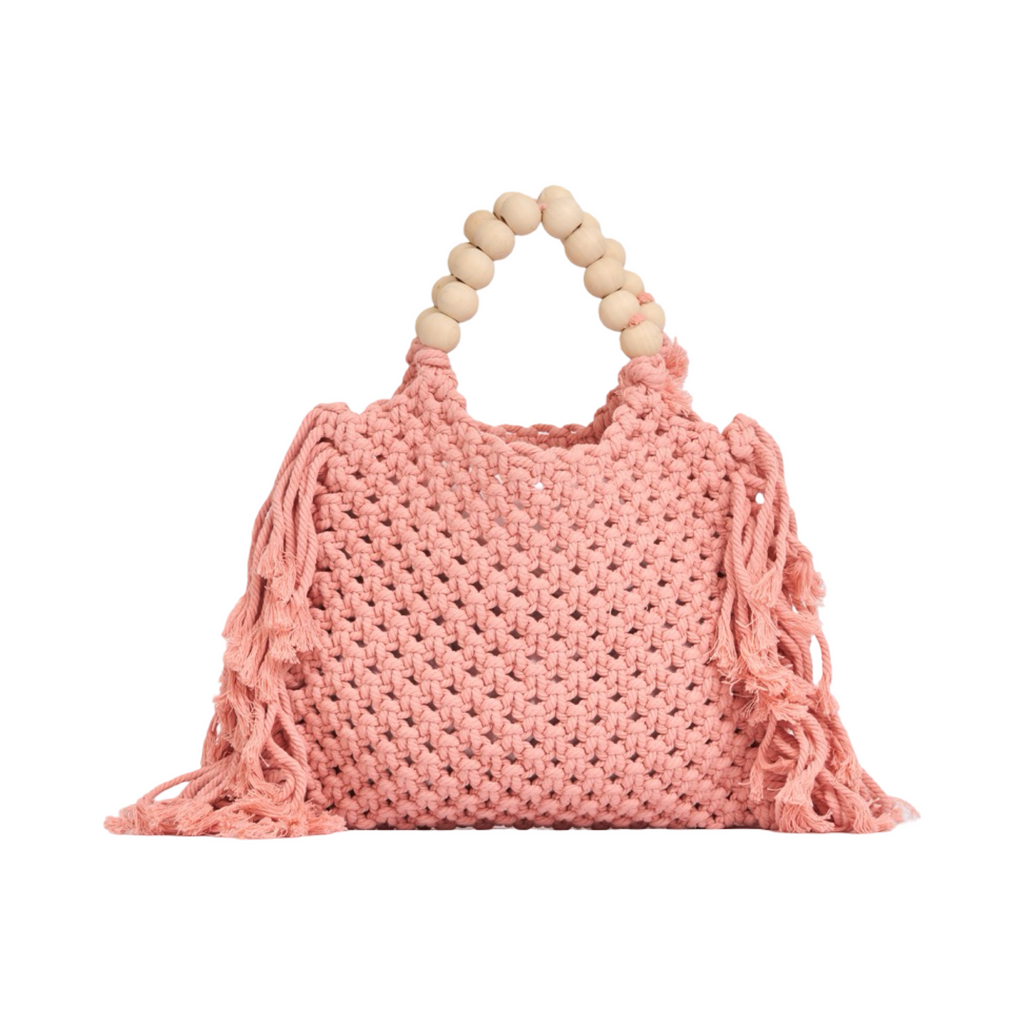 Everyday Earth – Fringe Macrame Handbag – Pink