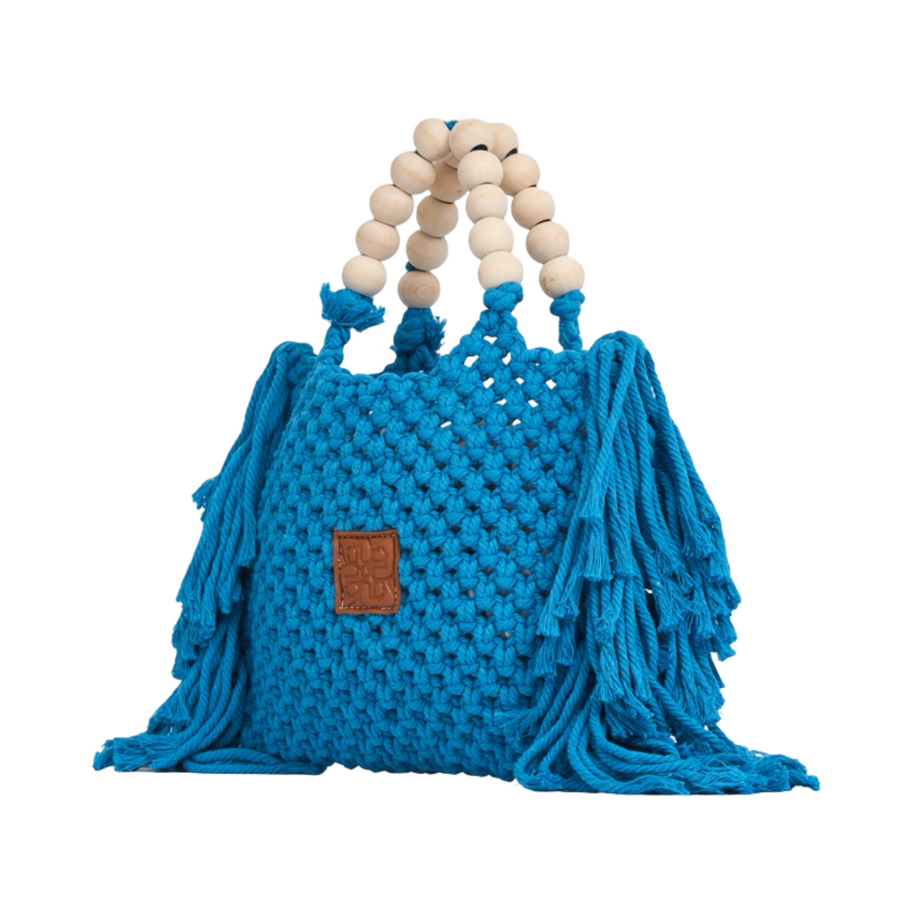 Everyday Earth – Fringe Macrame Handbag – Blue