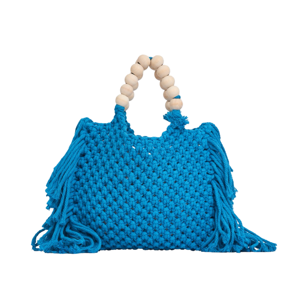 Everyday Earth – Fringe Macrame Handbag – Blue
