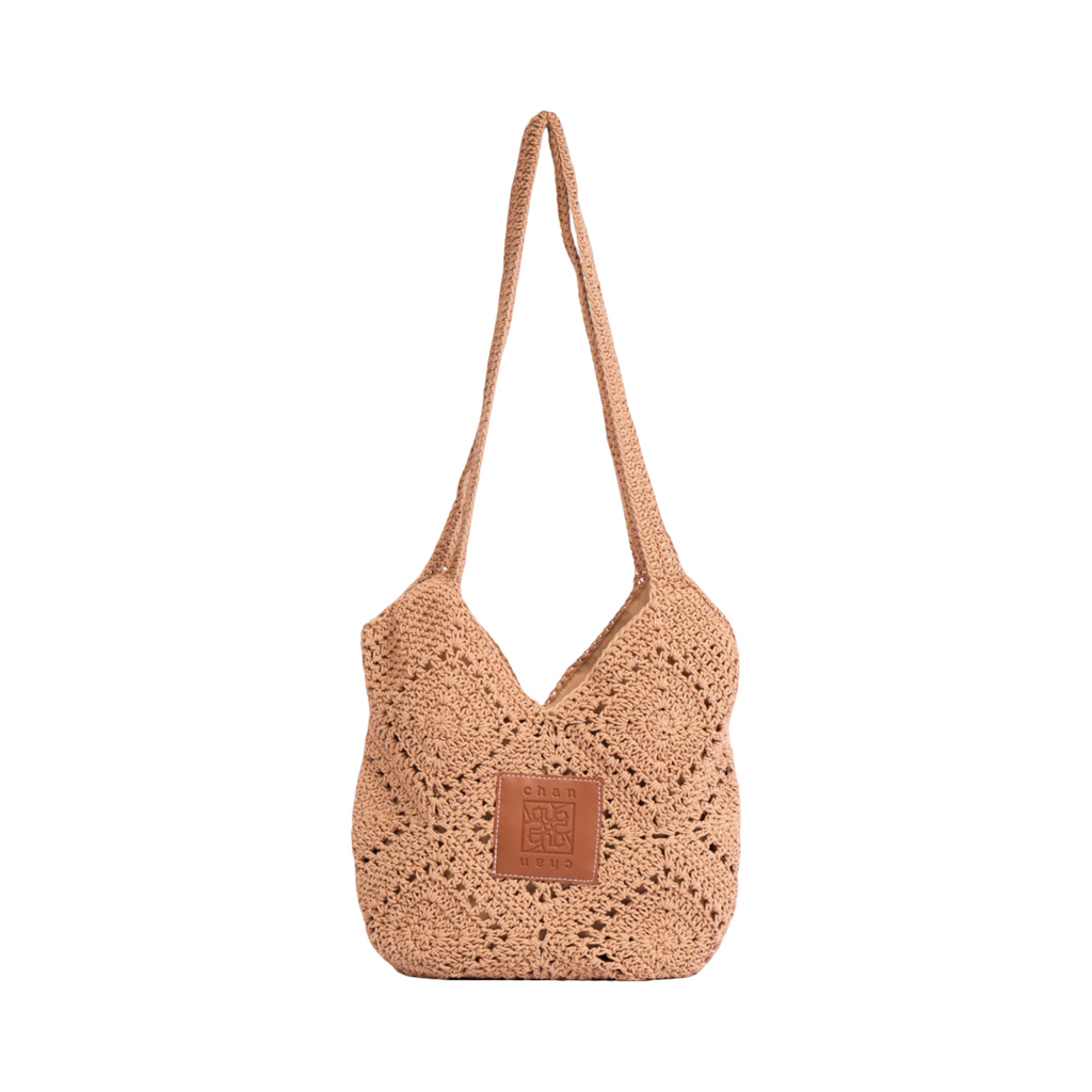 Knitted Tote Bag – Brown