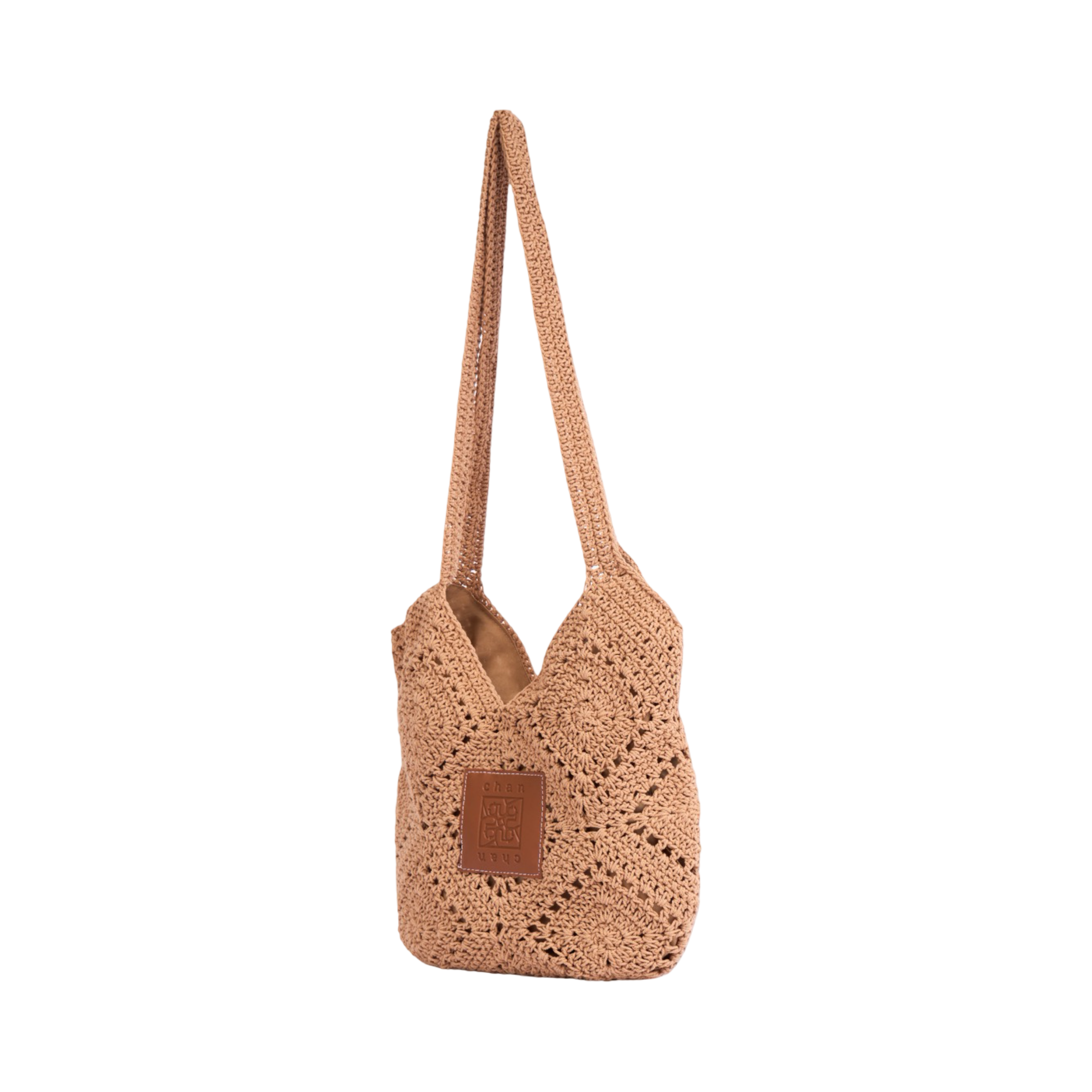 Knitted Tote Bag – Brown