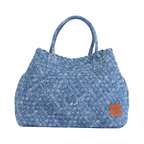 Signature Weave – Denim Oversized Tote Bag – Washed