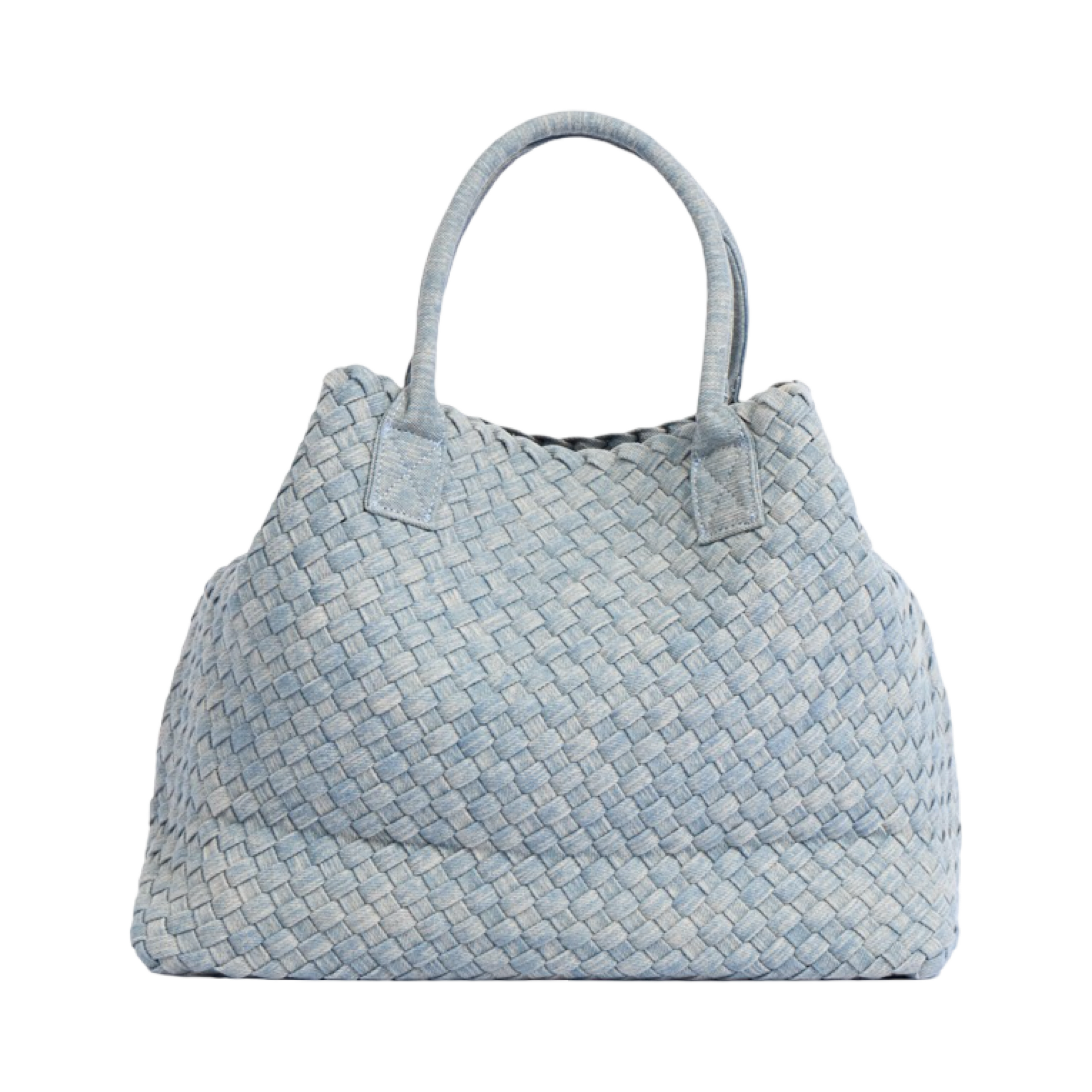Midnight Weave – Woven Denim Oversized Tote Bag – Light