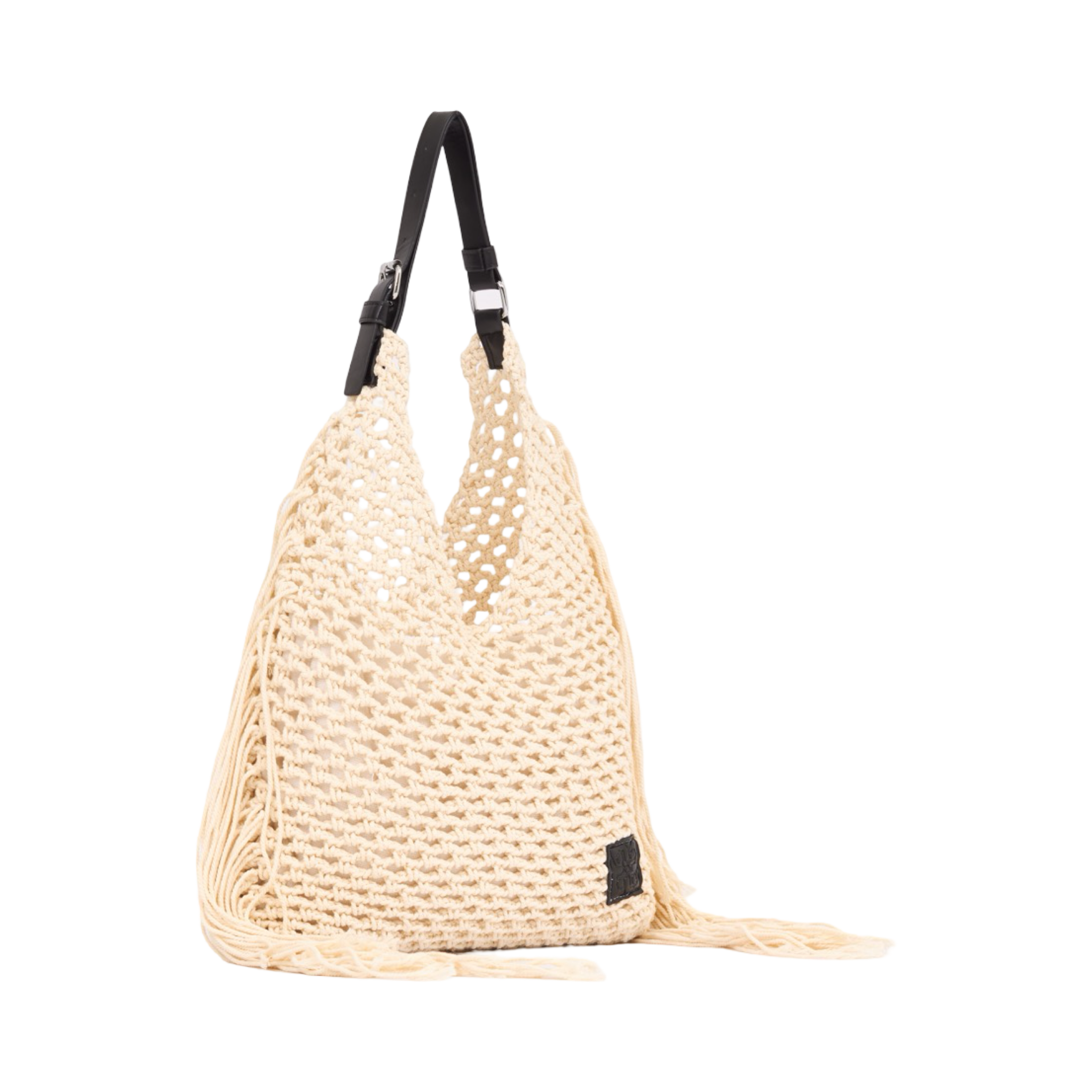 Everyday Earth – Fringe Crochet Hobo Bag – Beige