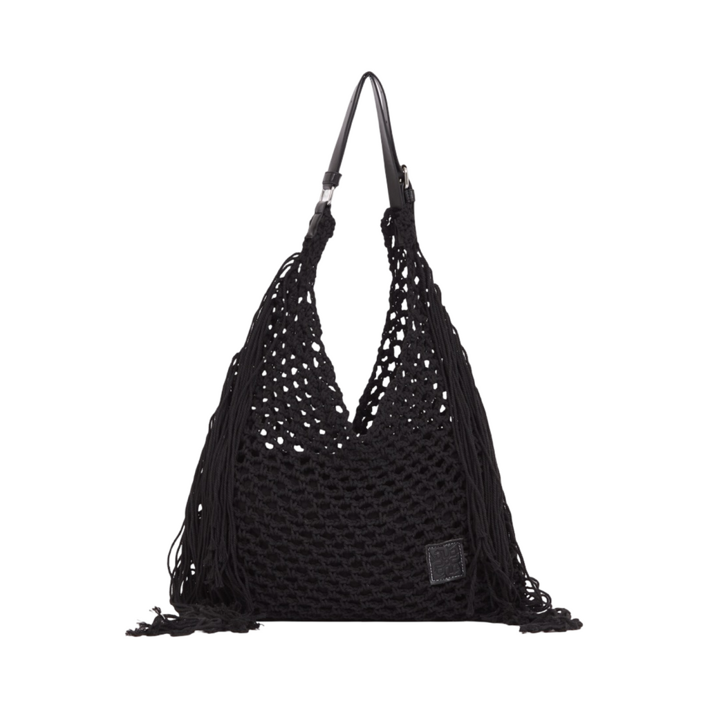 Everyday Earth – Fringe Crochet Hobo Bag – Black