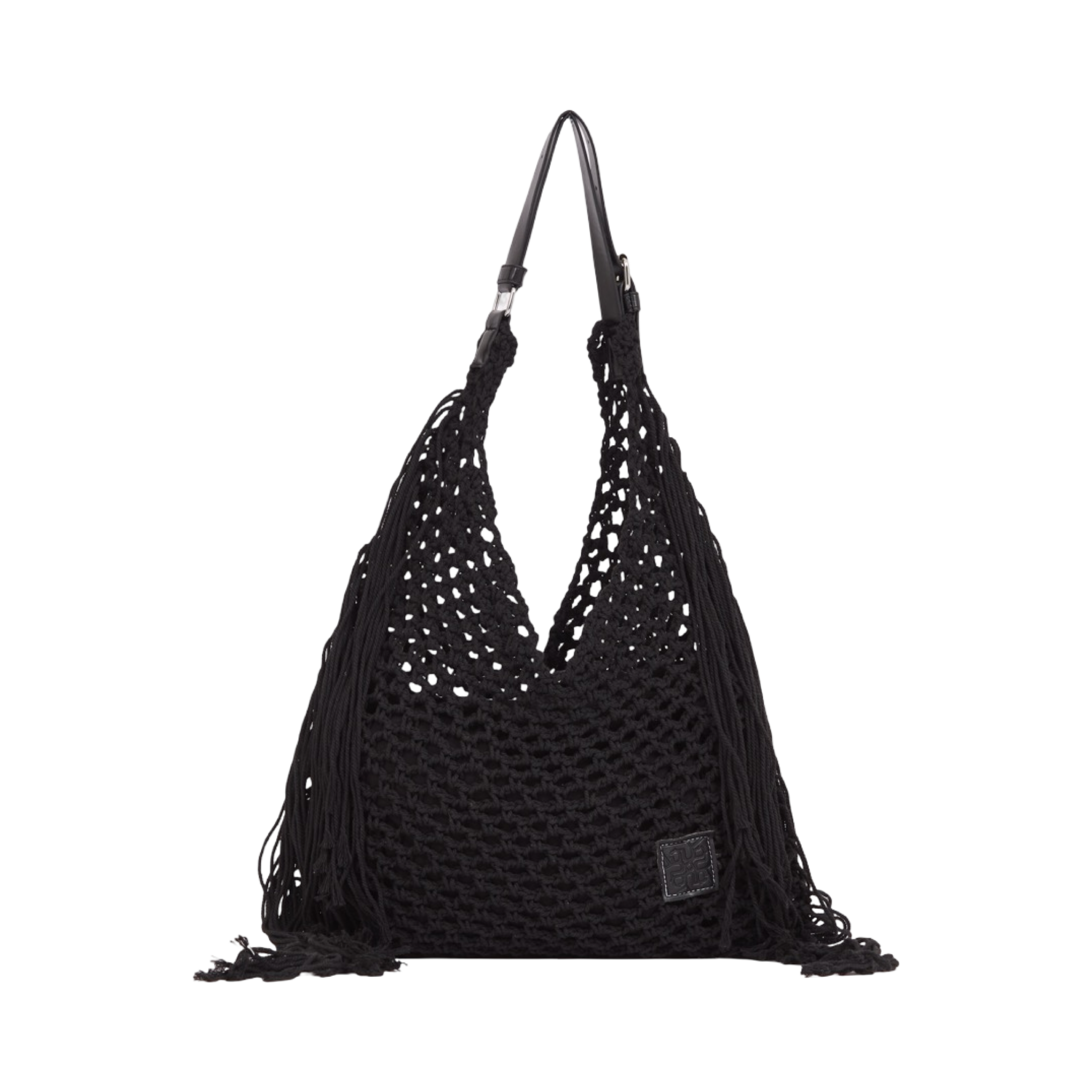 Everyday Earth – Fringe Crochet Hobo Bag – Black