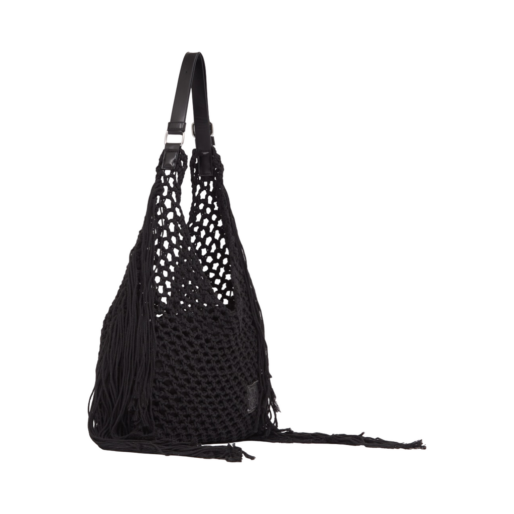 Everyday Earth – Fringe Crochet Hobo Bag – Black