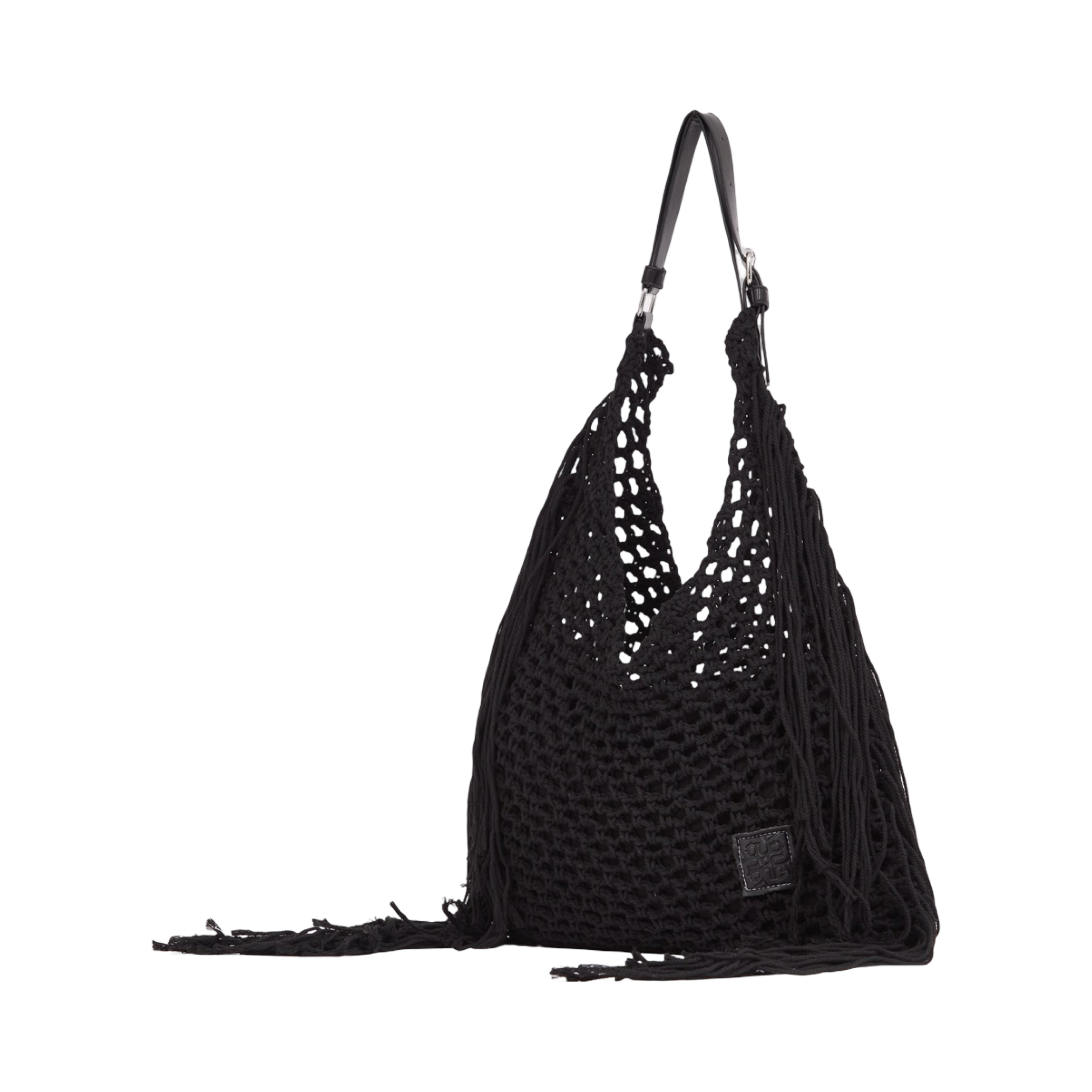 Everyday Earth – Fringe Crochet Hobo Bag – Black