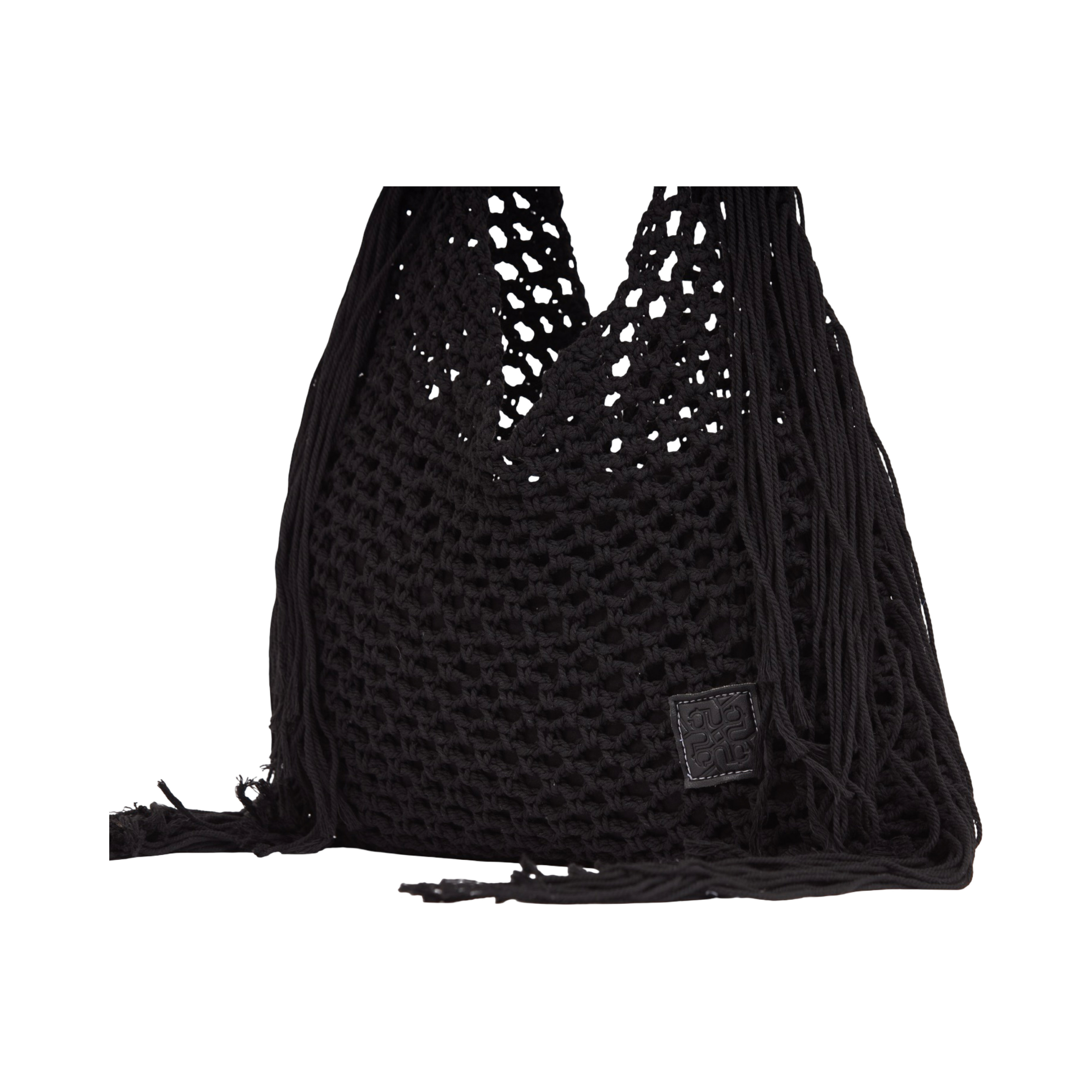 Everyday Earth – Fringe Crochet Hobo Bag – Black