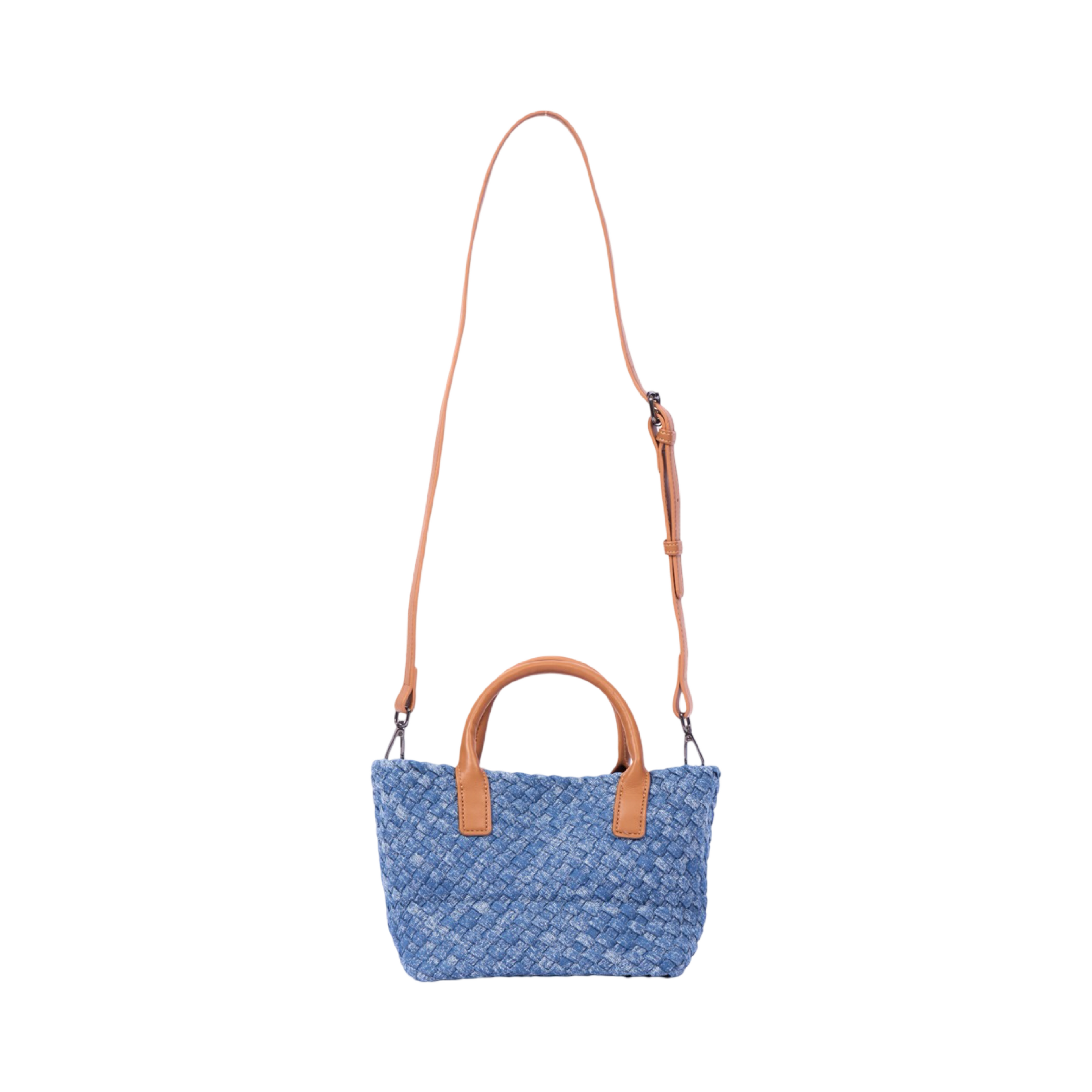 Midnight Weave – Woven Denim Mini Tote – Washed
