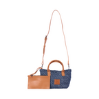 Signature Weave – Denim Shoulder Bag – Deep Fade