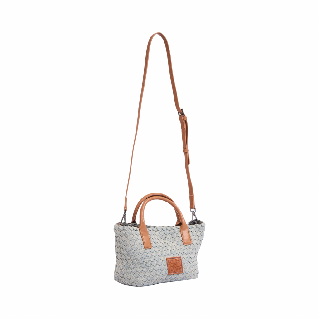 Signature Weave – Denim Shoulder Bag – Light