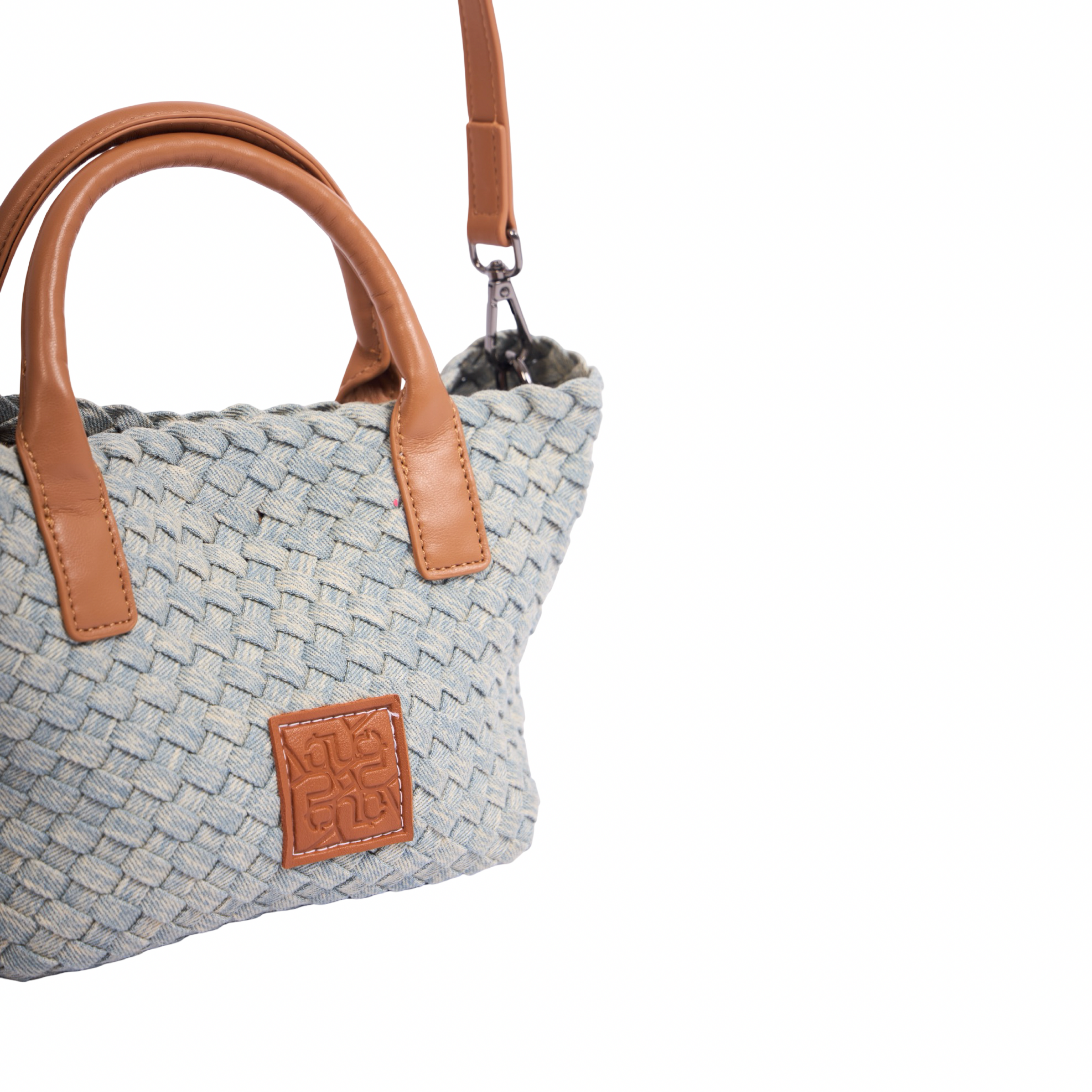 Signature Weave – Denim Shoulder Bag – Light