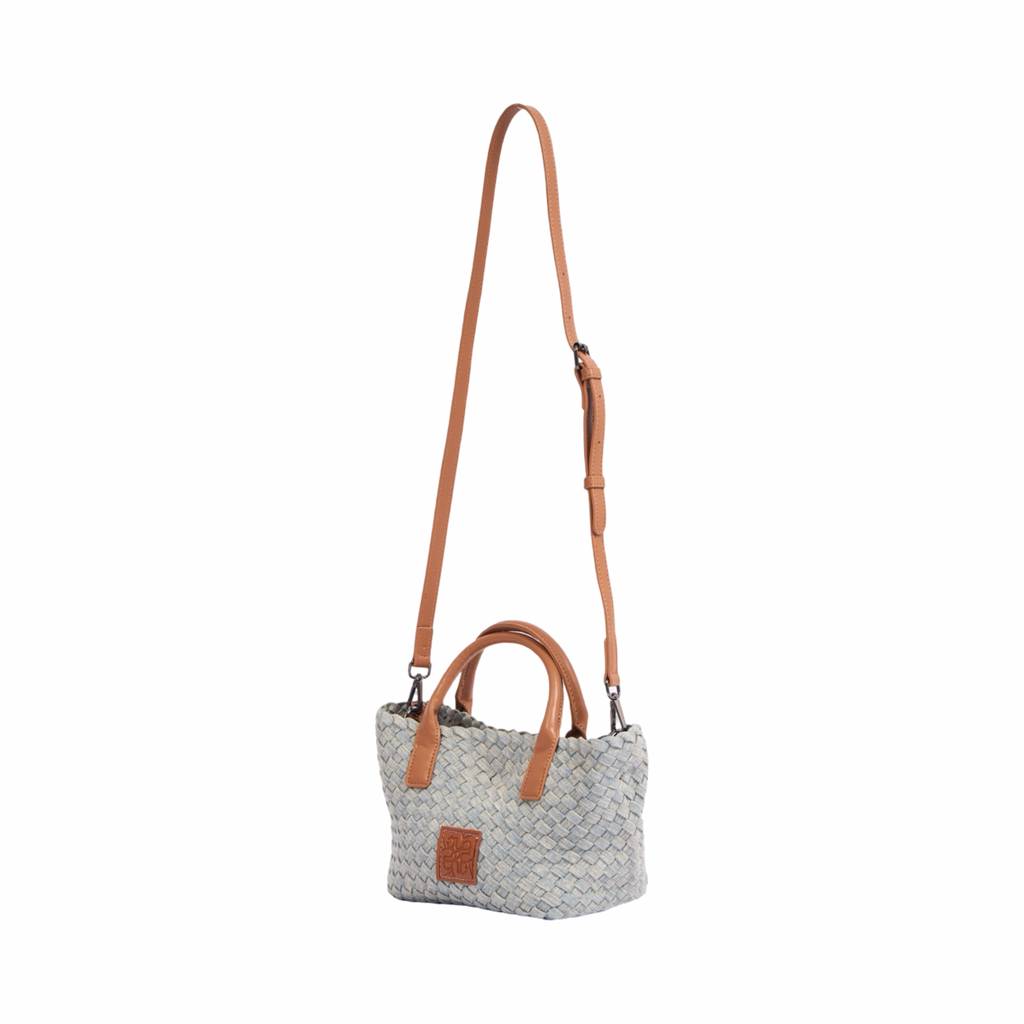 Signature Weave – Denim Shoulder Bag – Light