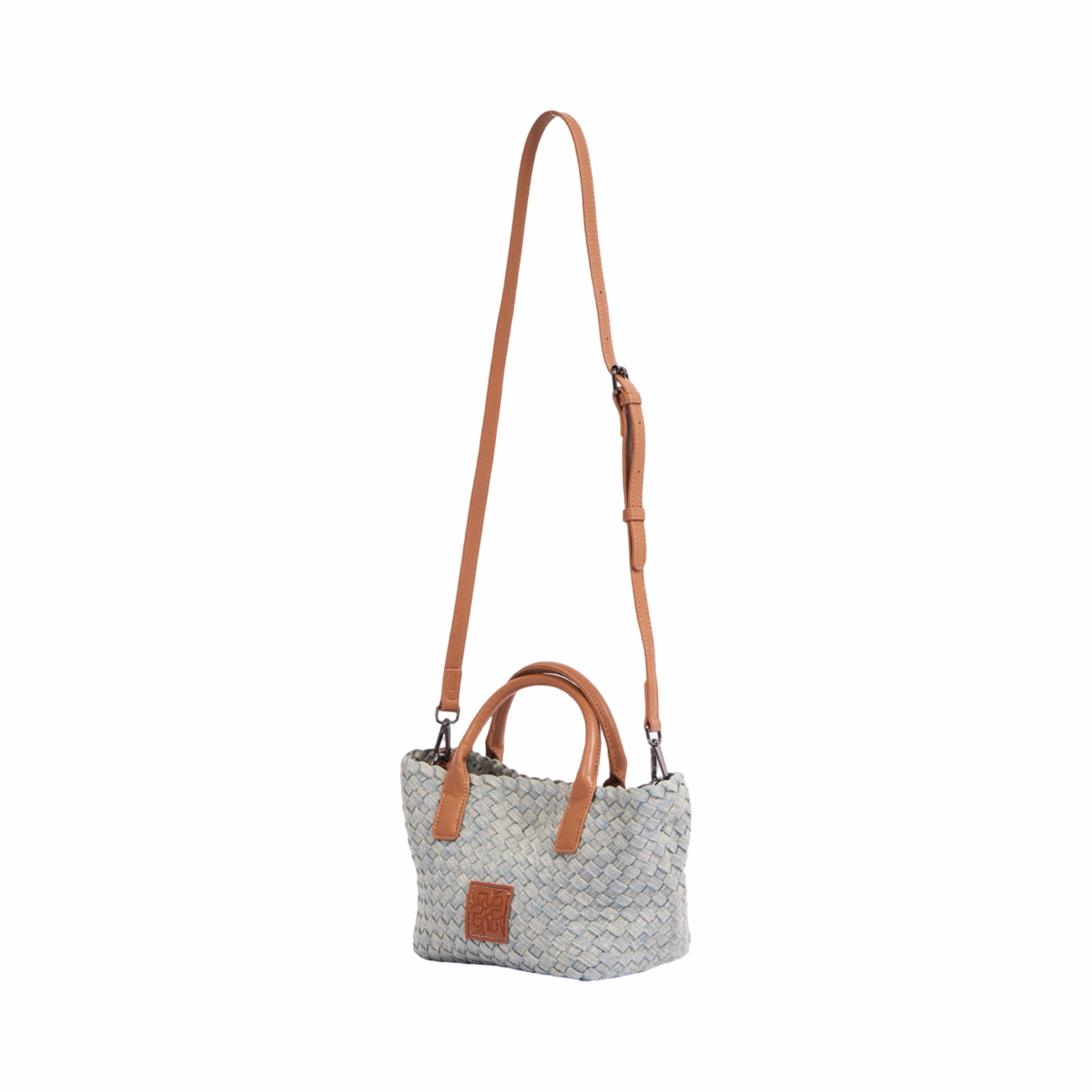 Signature Weave – Denim Shoulder Bag – Light