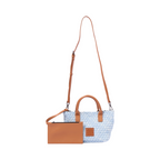 Signature Weave – Denim Shoulder Bag – Sky Blue