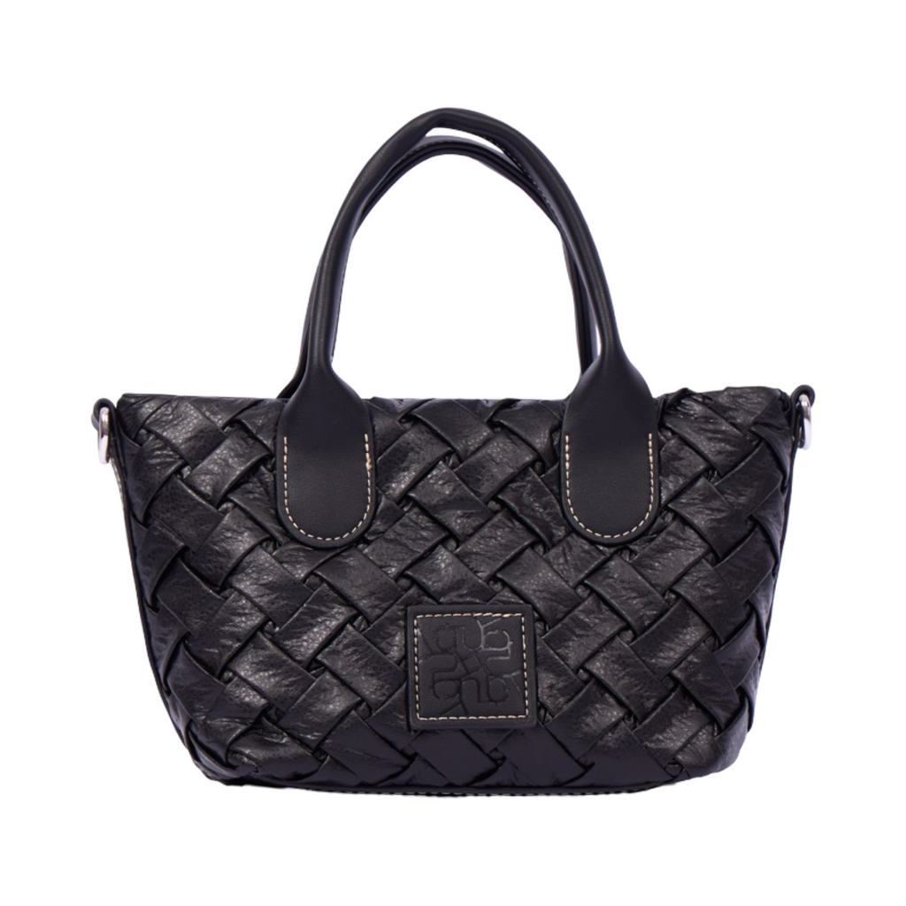 Urban Weave Collection – Mini Top Handle Bag – Black