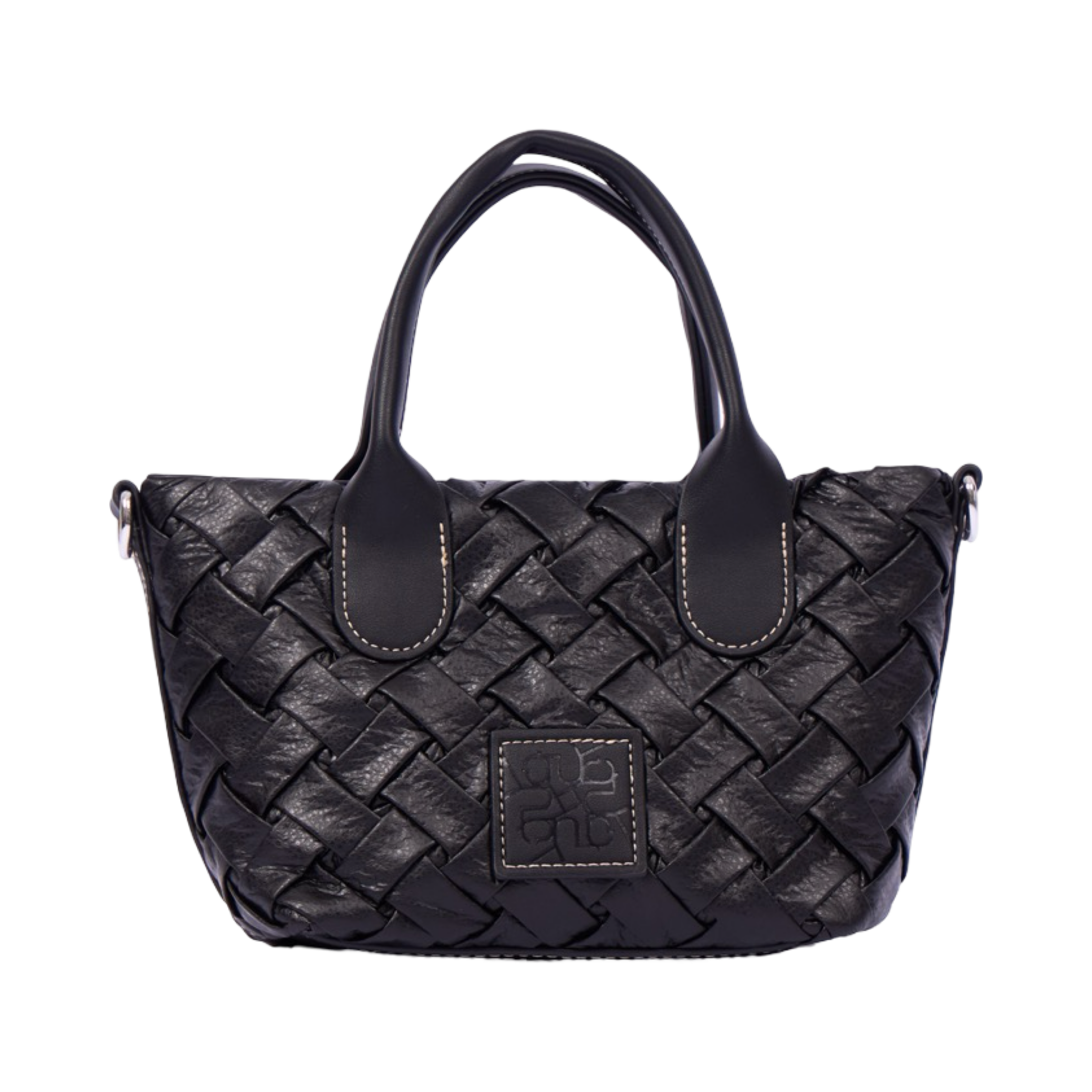 Urban Weave Collection – Mini Top Handle Bag – Black